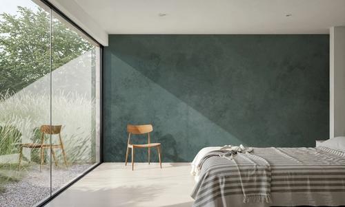Subtle Plaster Wall, Forest Green
