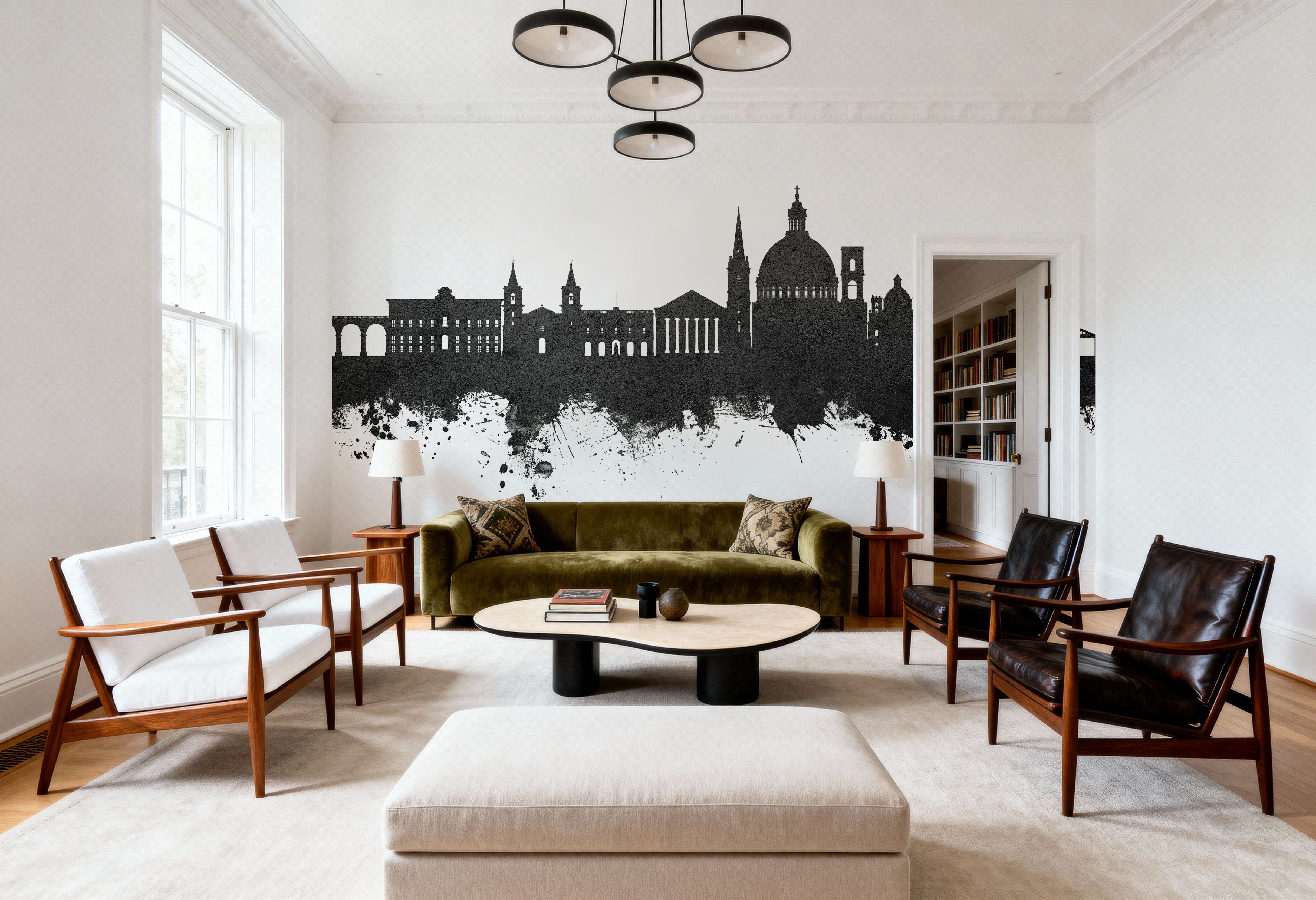 Valletta Malta Skyline Black & White