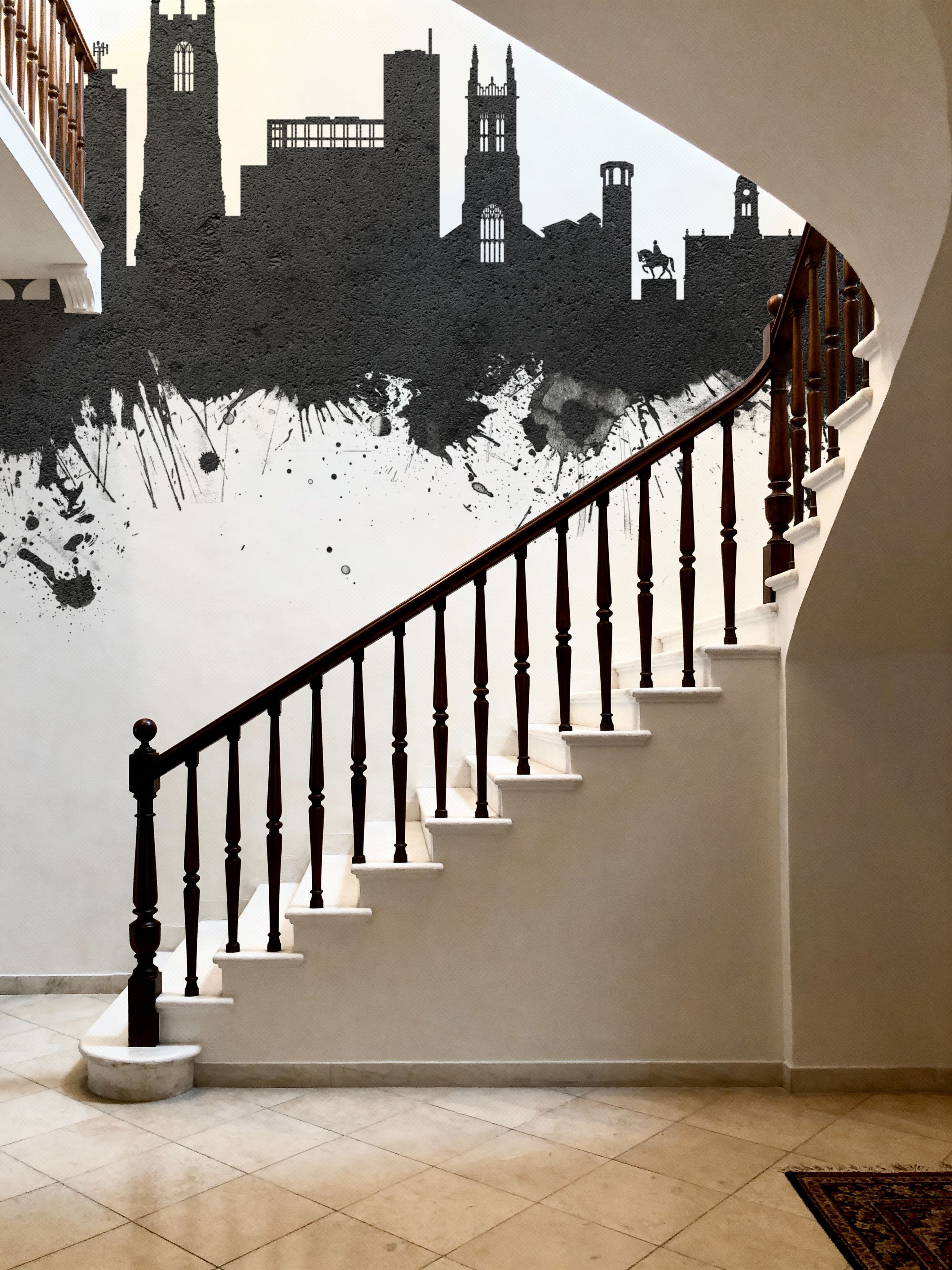 Derby England Skyline Black & White 