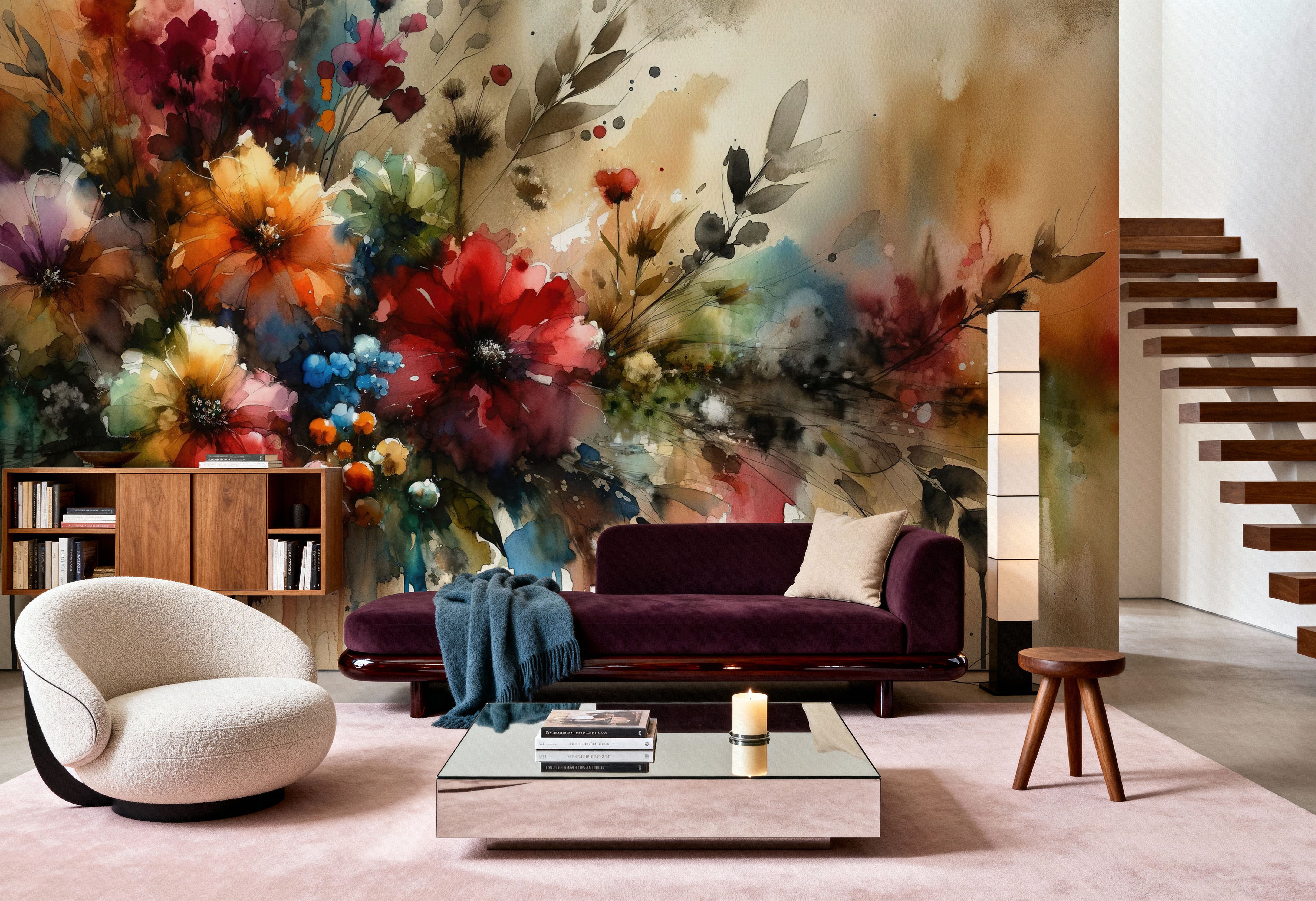 Ethereal Floral Symphony, Wallpaper
