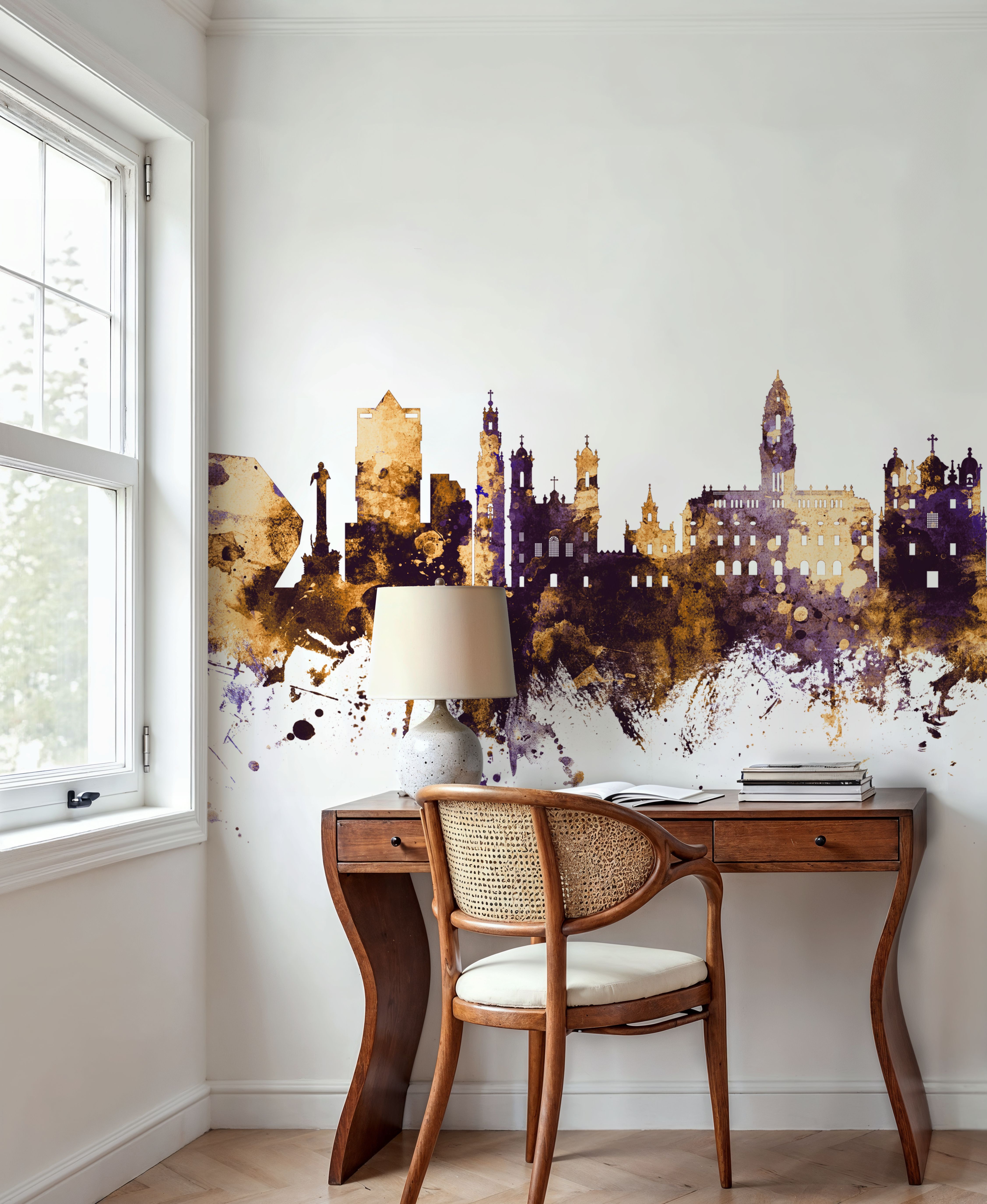 Porto Portugal Skyline Purple & Gold