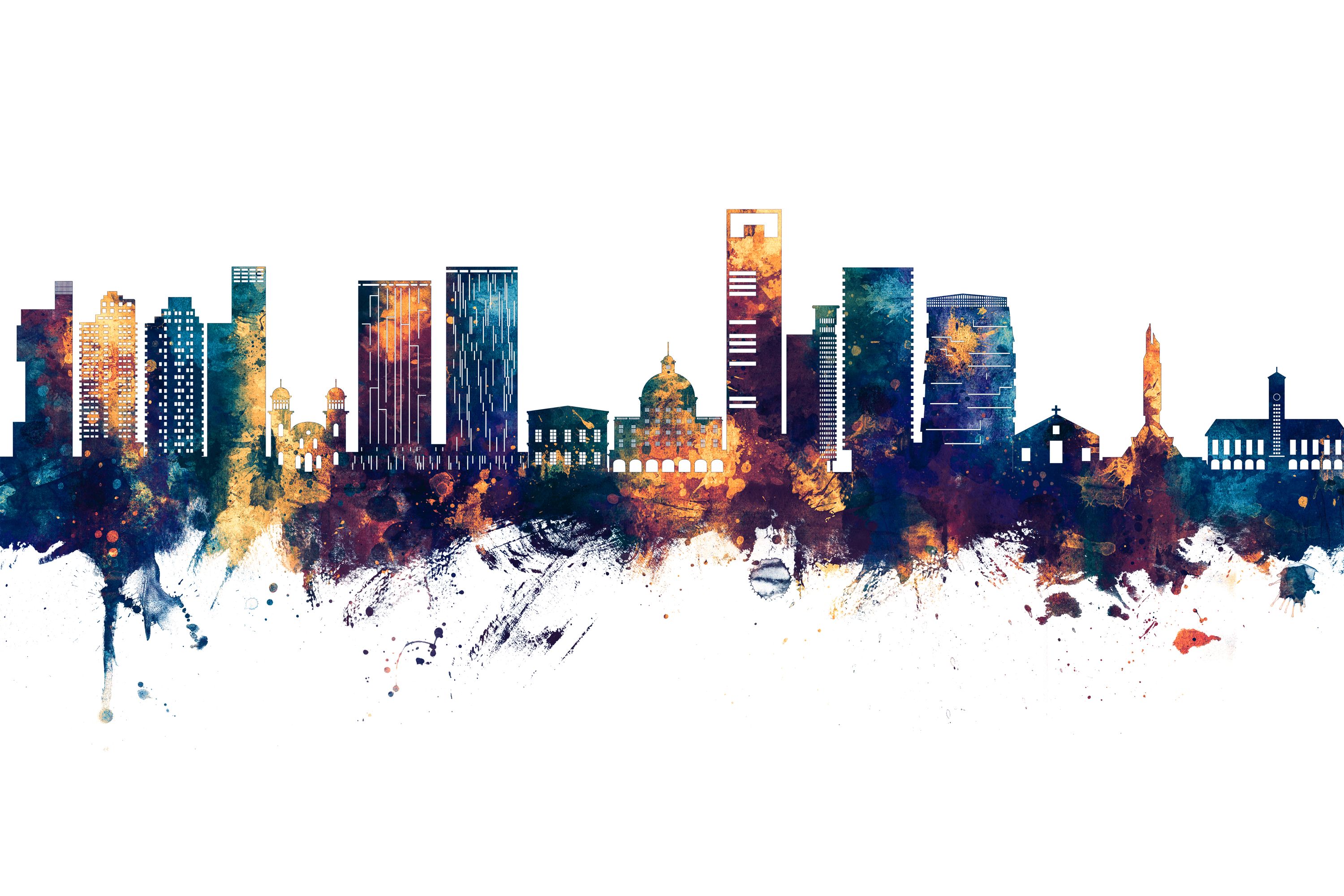 Luanda Skyline Blue & Bronze