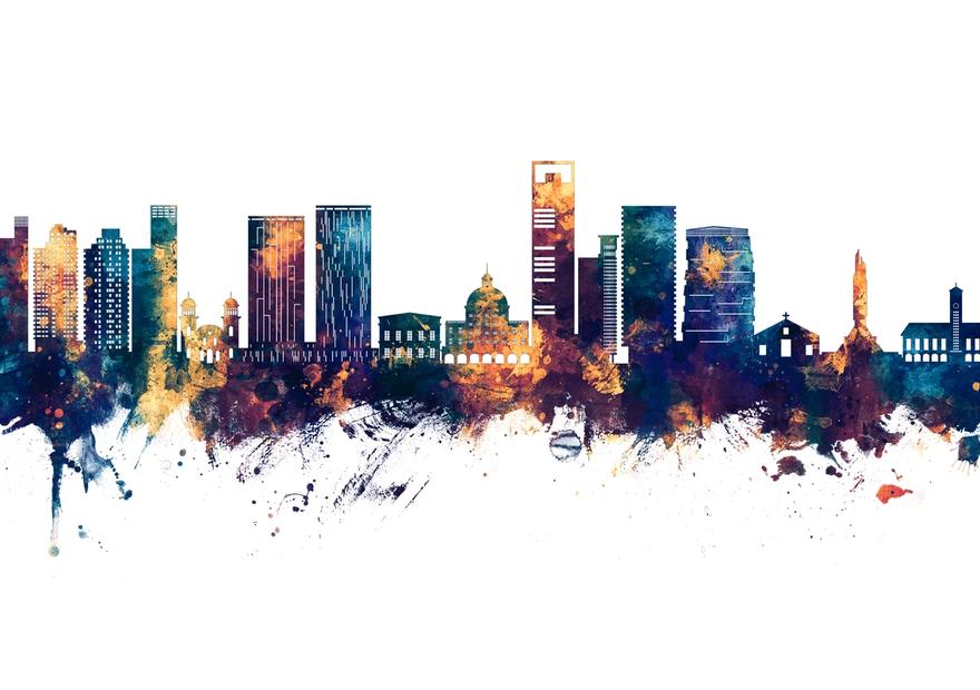 Luanda Skyline Blue & Bronze