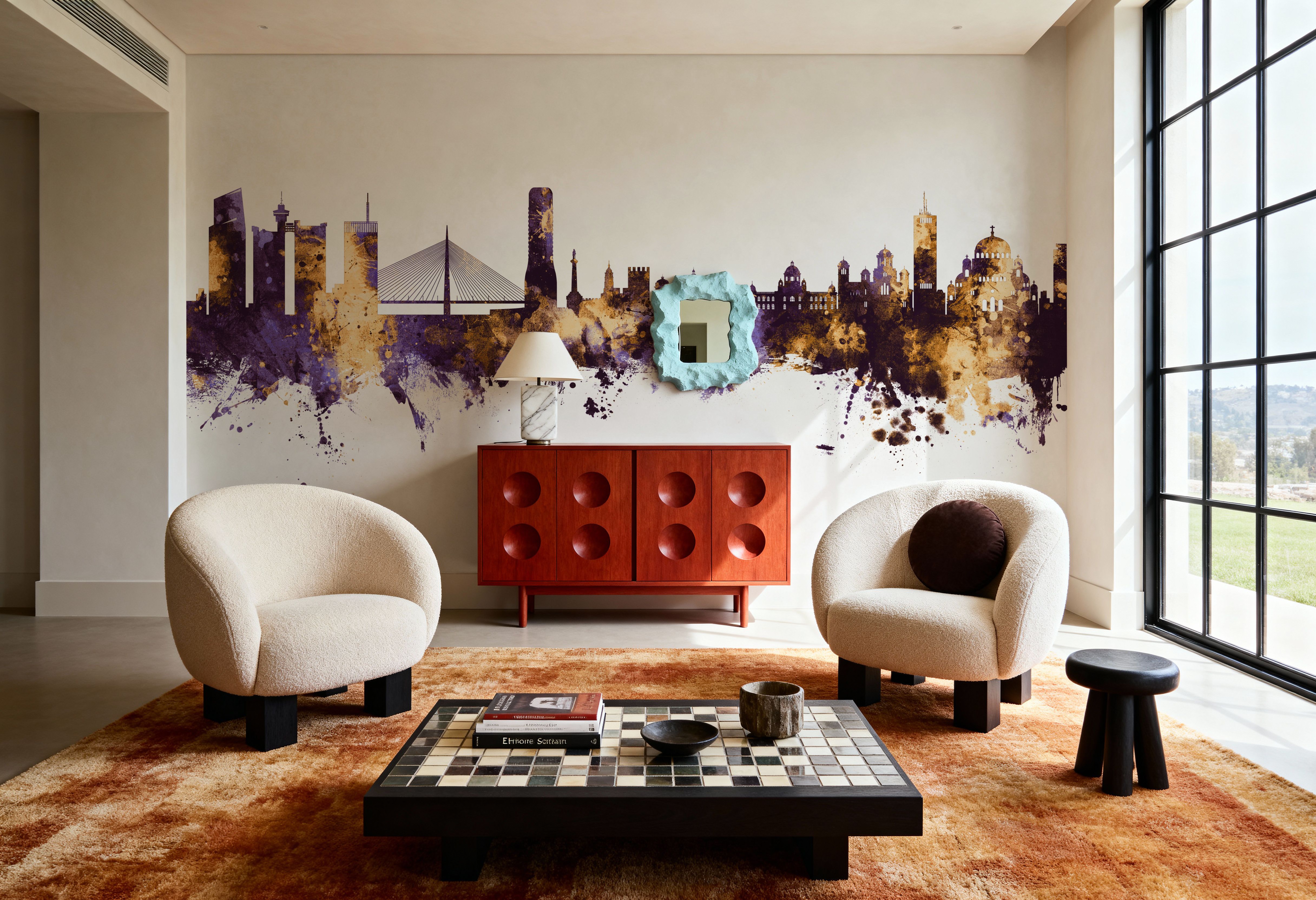 Belgrade Serbia Skyline Purple & Gold