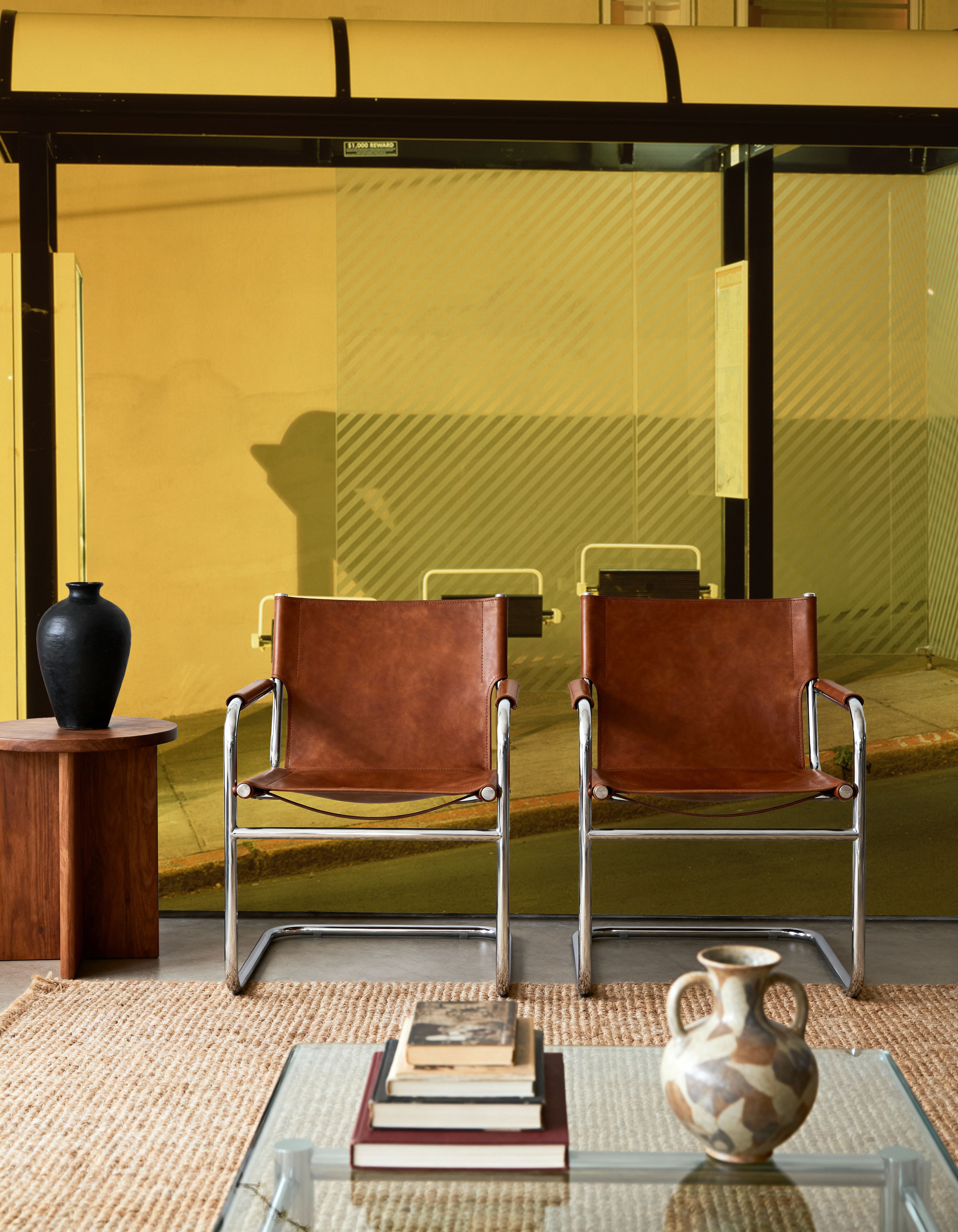 Wall Mural - Vintage Bus Stop Twilight - Architecture Street mural wallpaper - Yellow - Offices - Wallism US - Premium, Textured or Peel & Stick