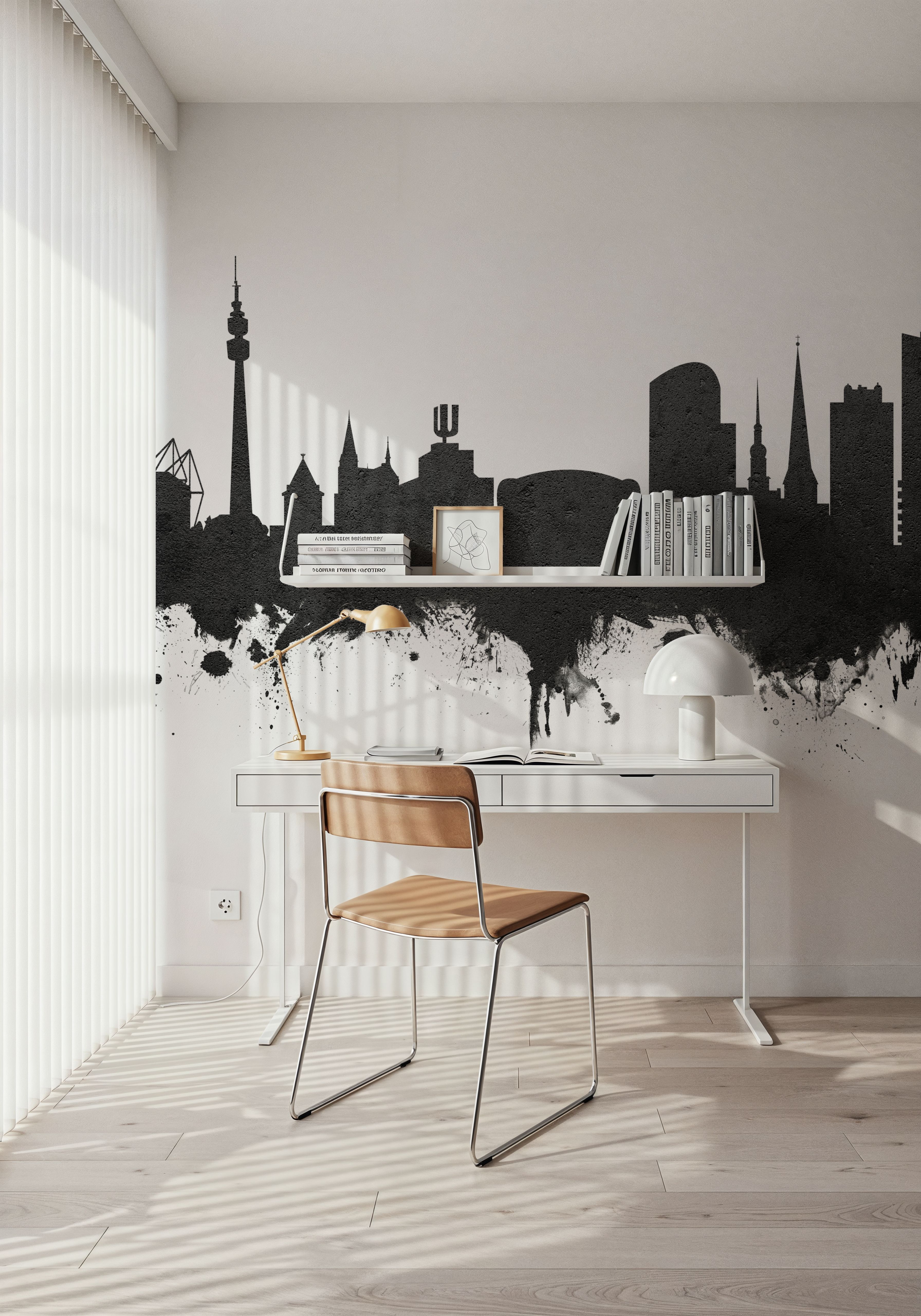 Dortmund Germany Skyline Black & White