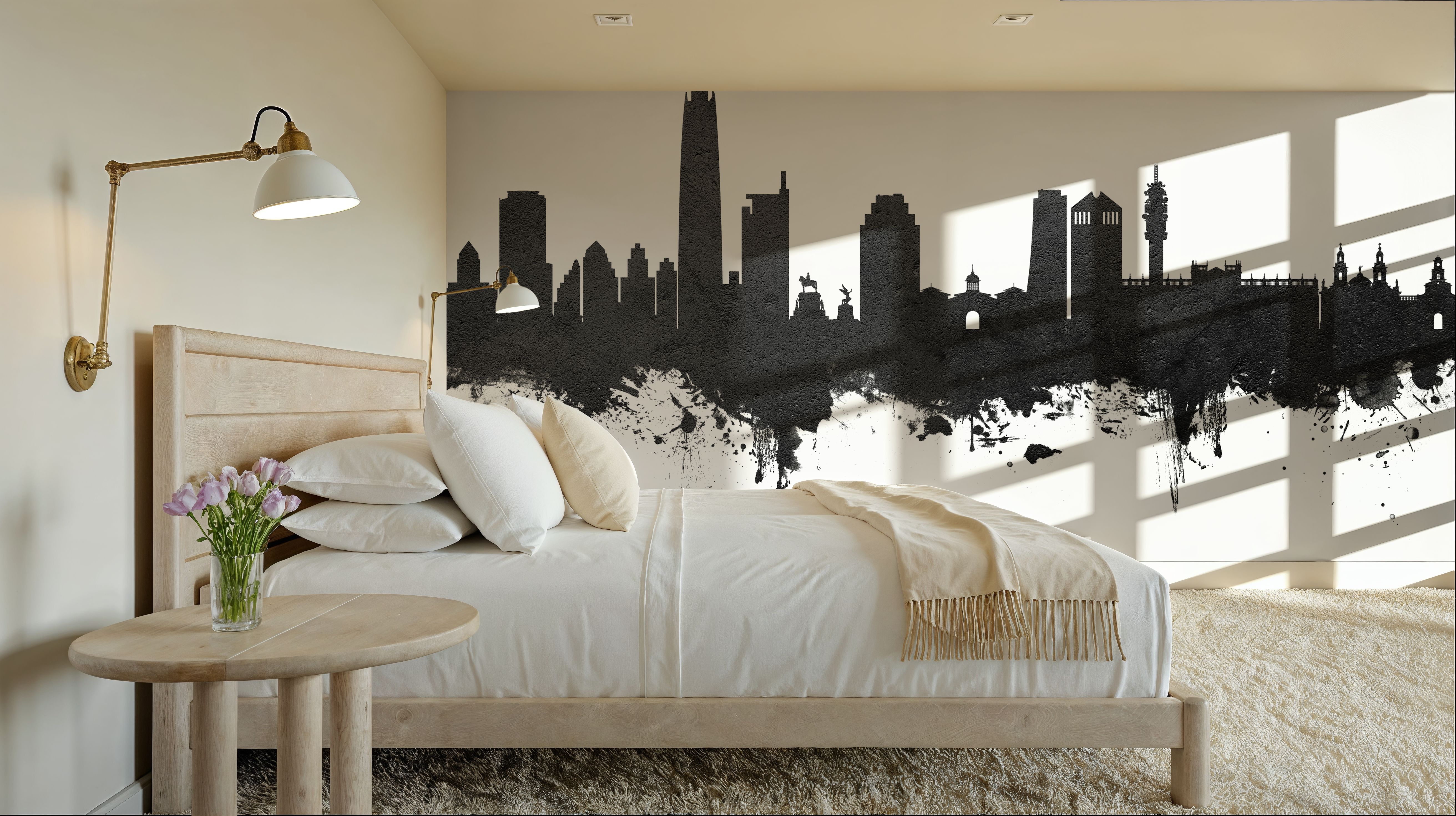 Santiago de Chile Skyline Black & White, Wallpaper