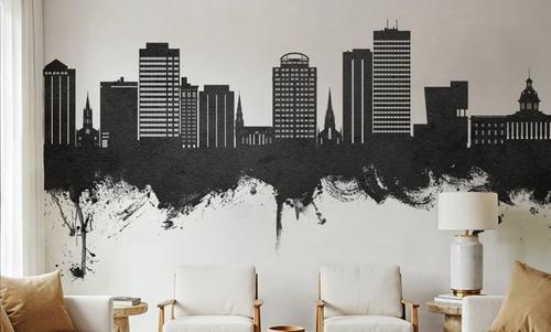 Columbia South Carolina Skyline Black & White