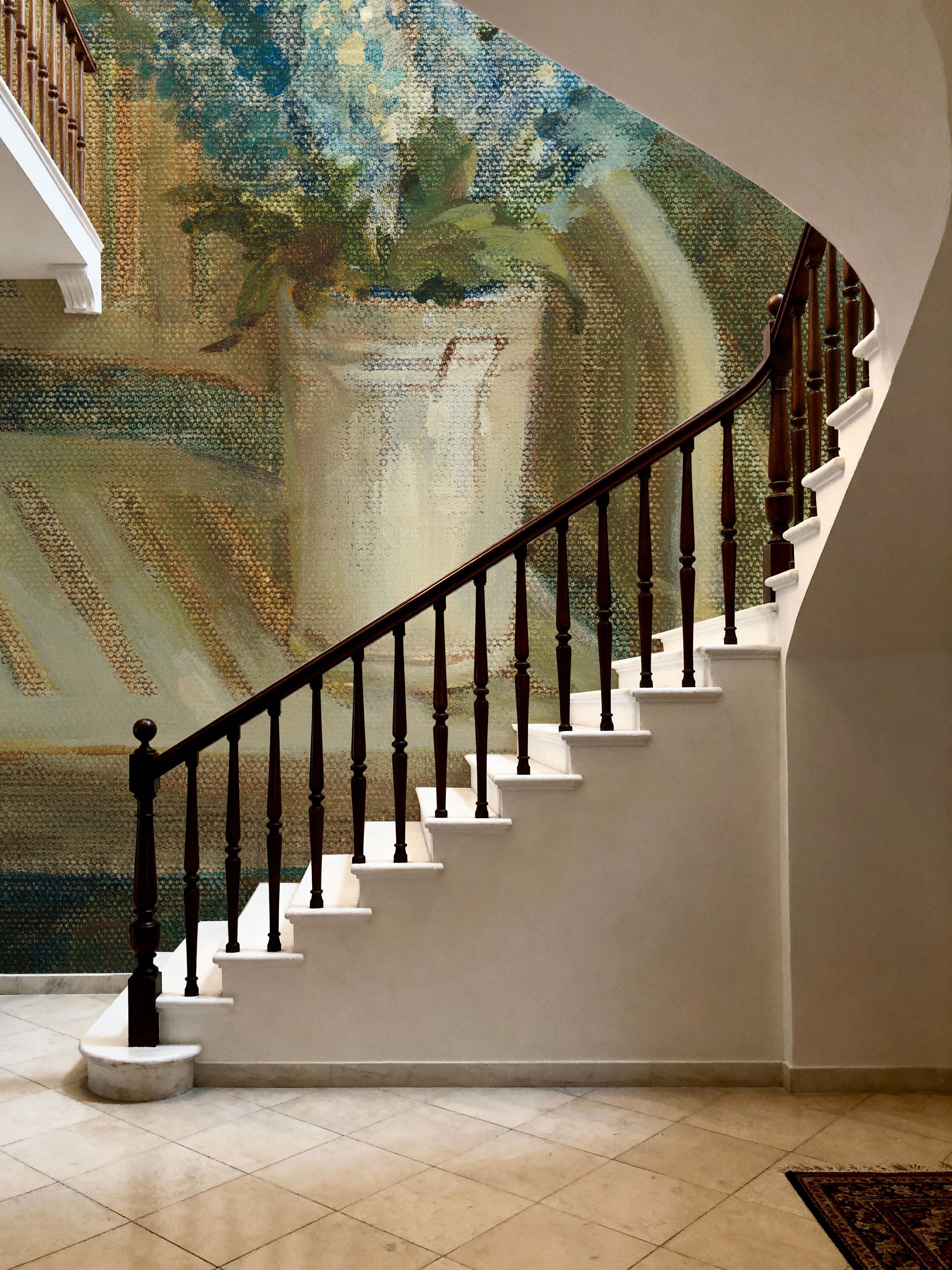 Larkspur Bouquet on Bench