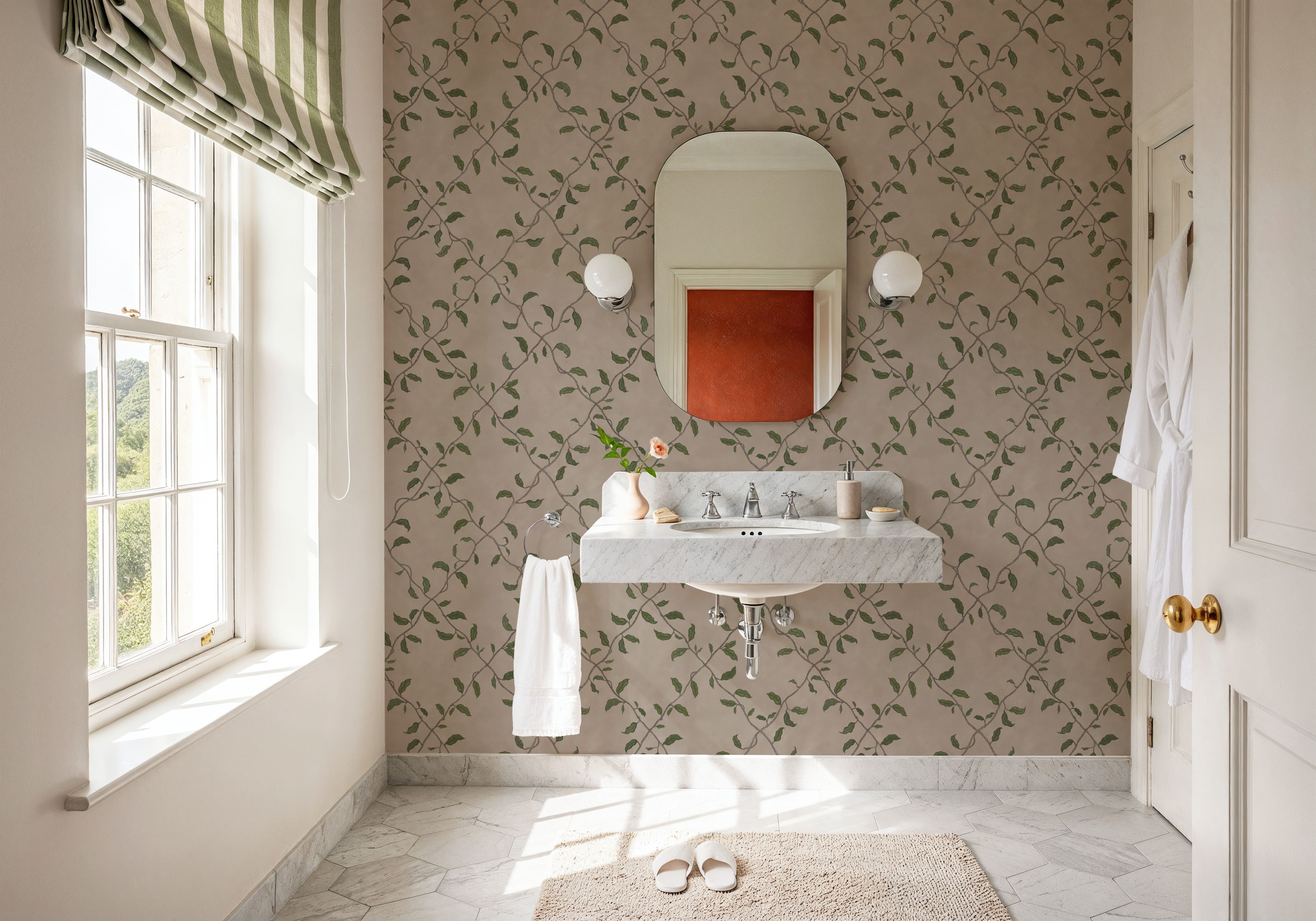 Emerald Trellis, Beige