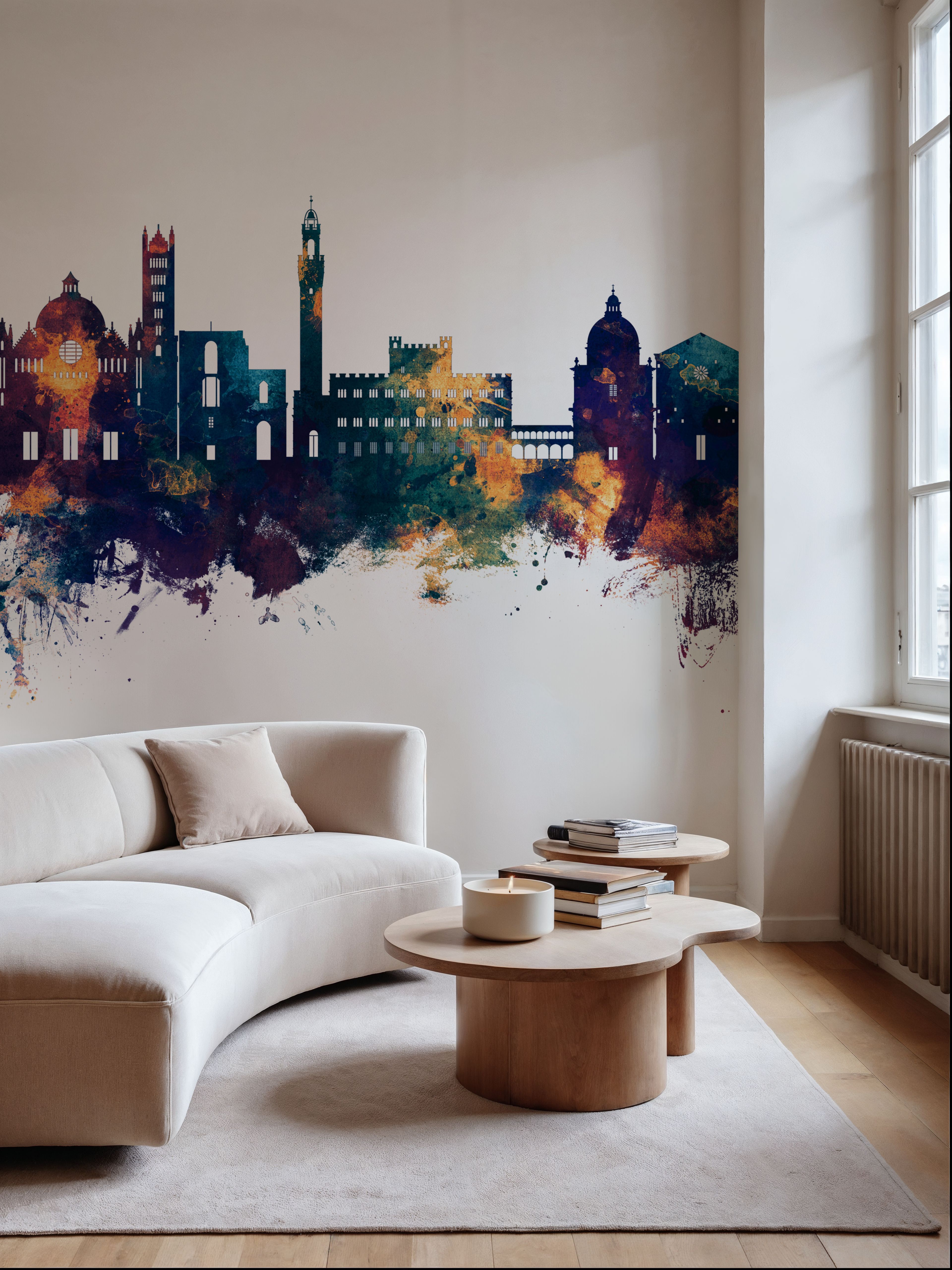 Siena Italy Skyline Blue & Bronze