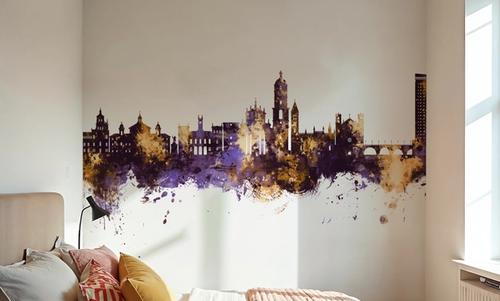 Valladolid Spain Skyline Purple & Gold