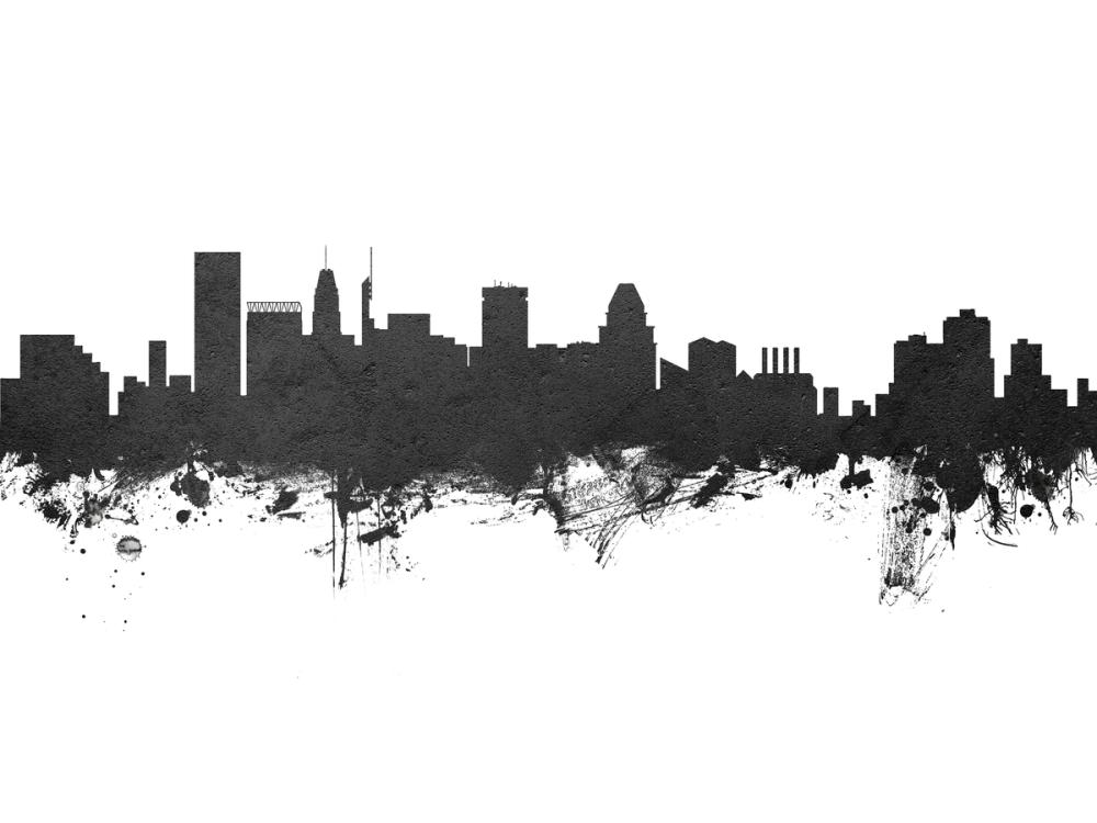 Baltimore Skyline Black & White