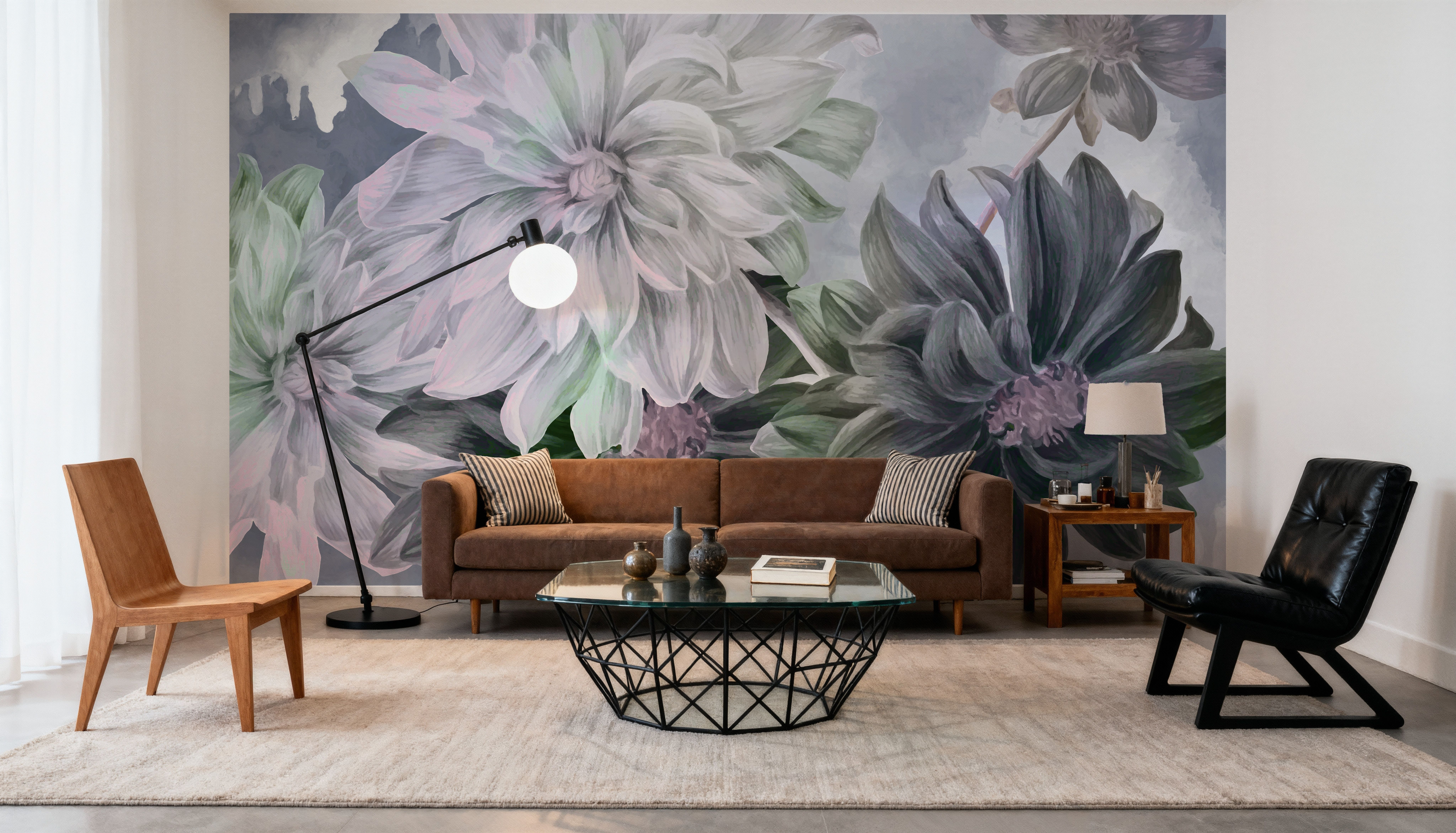 Focus on the Dahlia Green, Wallpaper