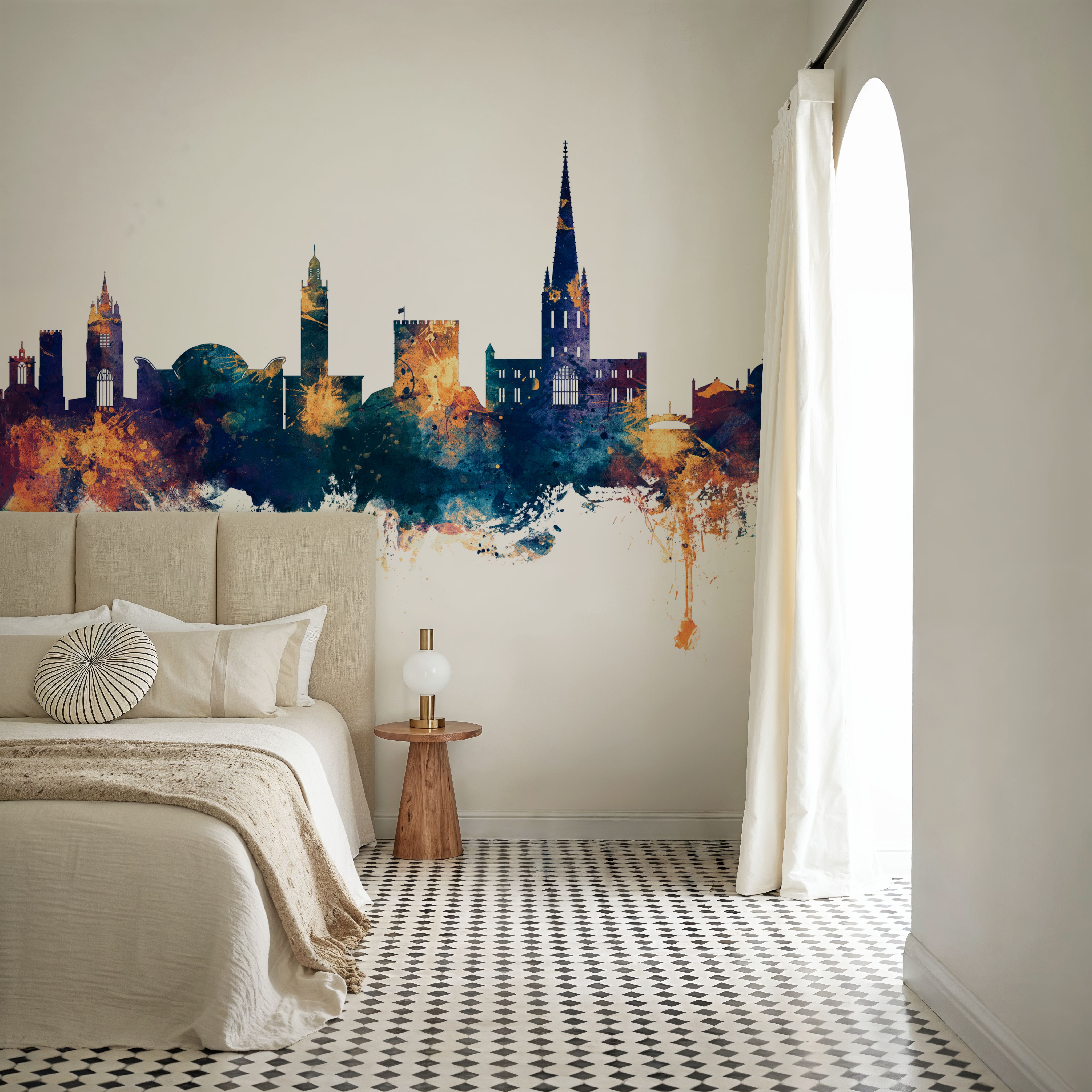 Norwich England Skyline Blue & Bronze