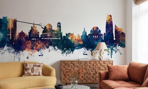 Sofia Bulgaria Skyline Blue & Bronze
