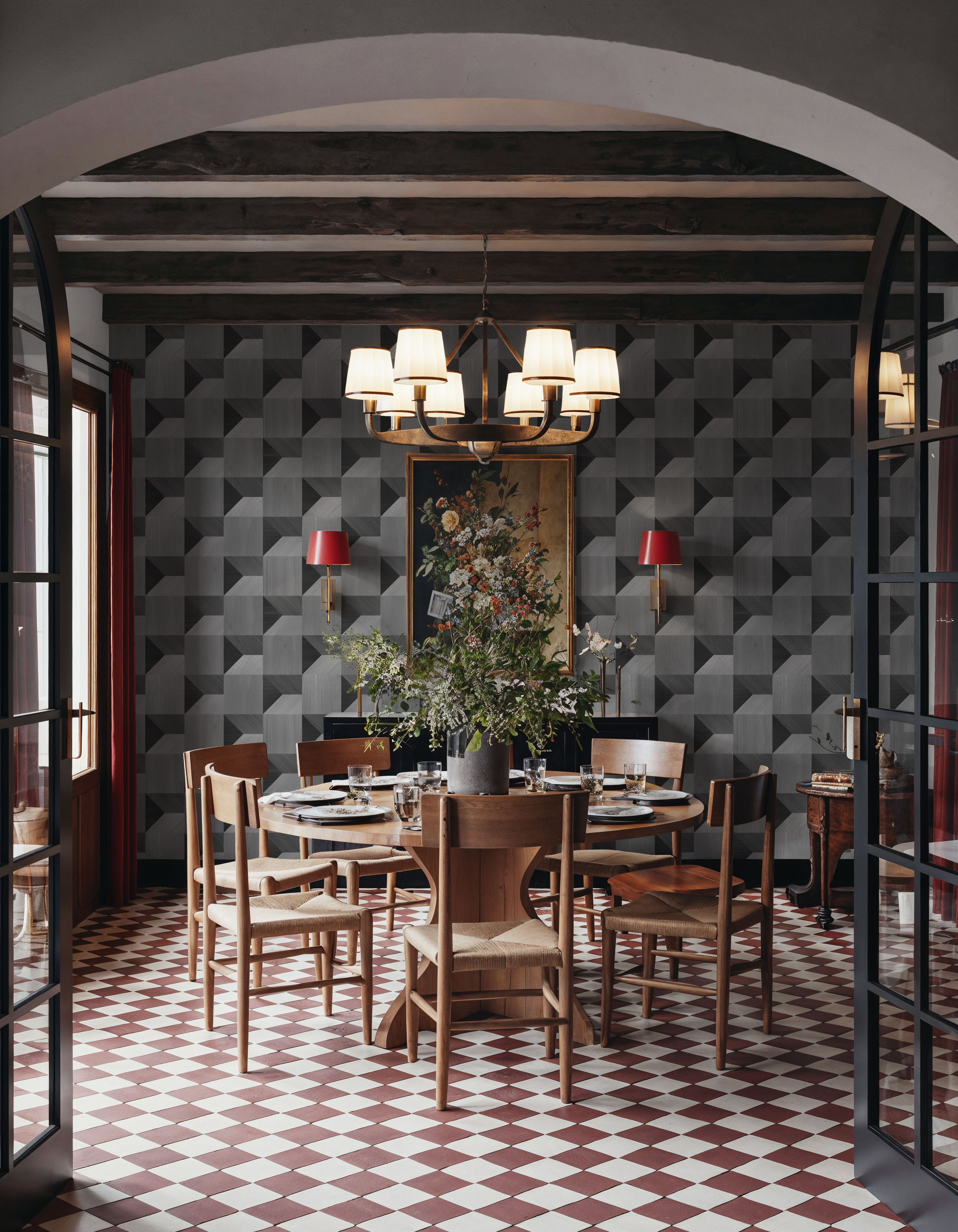 Illusion Box Marquetry, Slate, Wallpaper