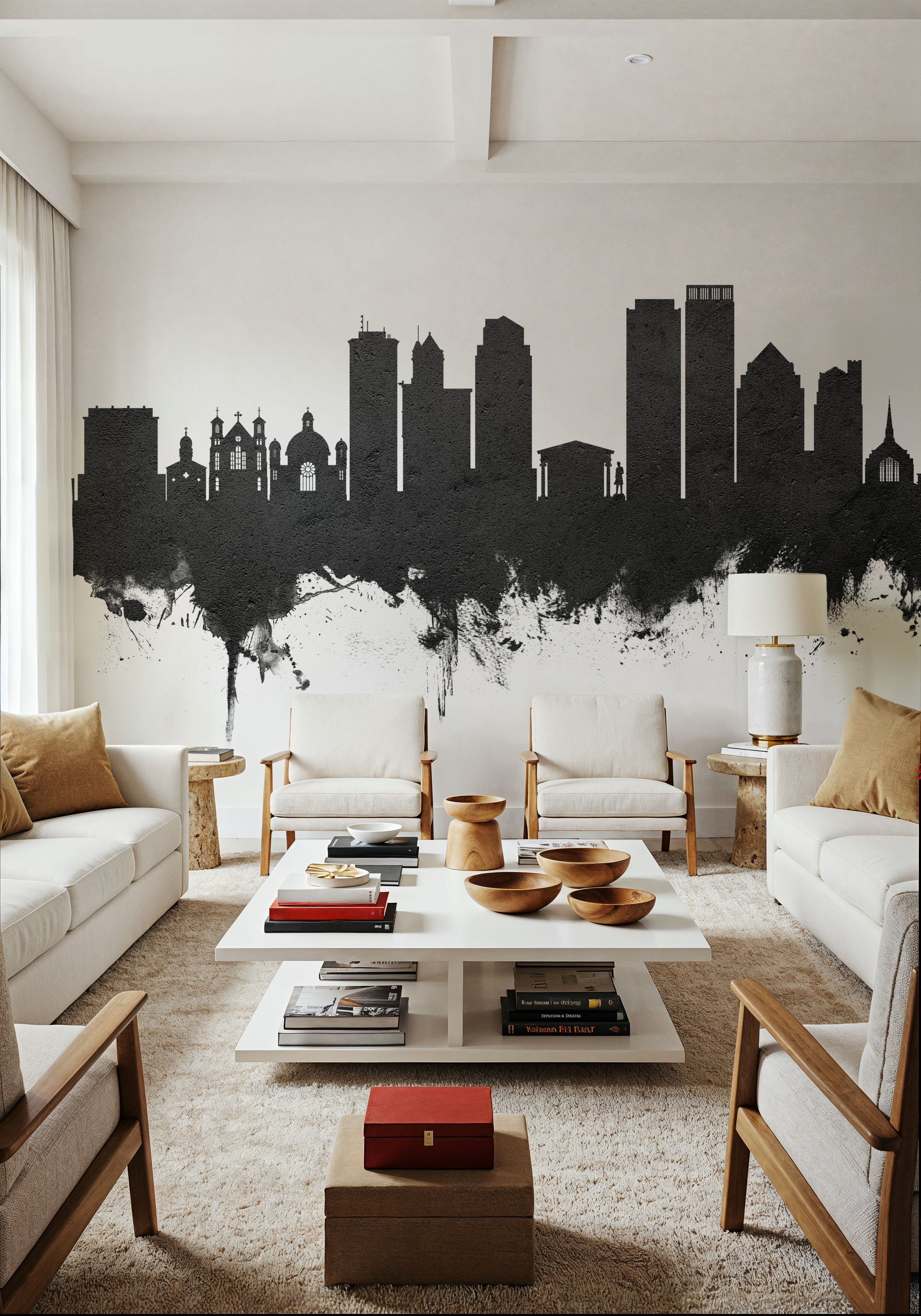 Dayton Ohio Skyline Black & White