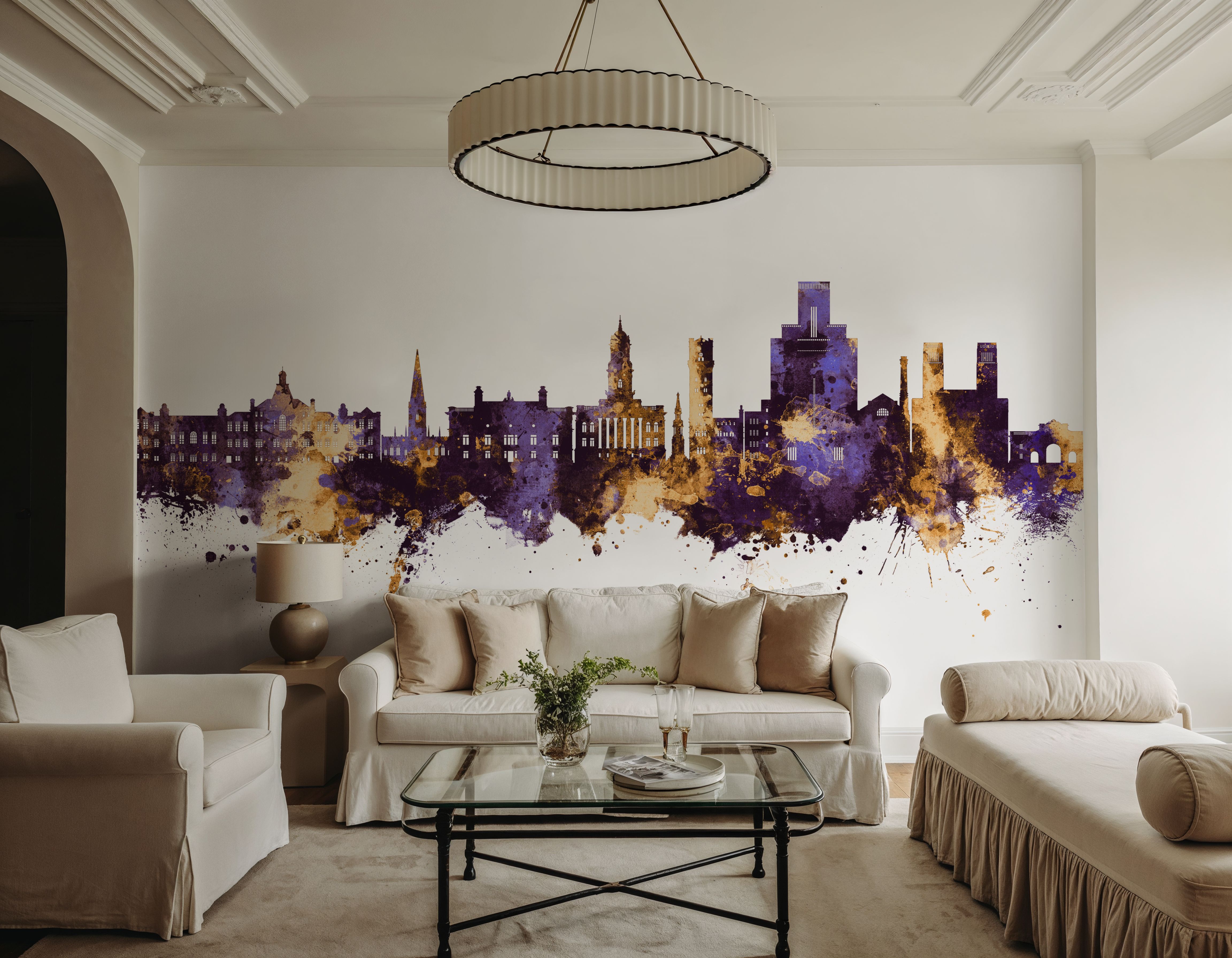 Birkehead England Skyline Purple & Gold