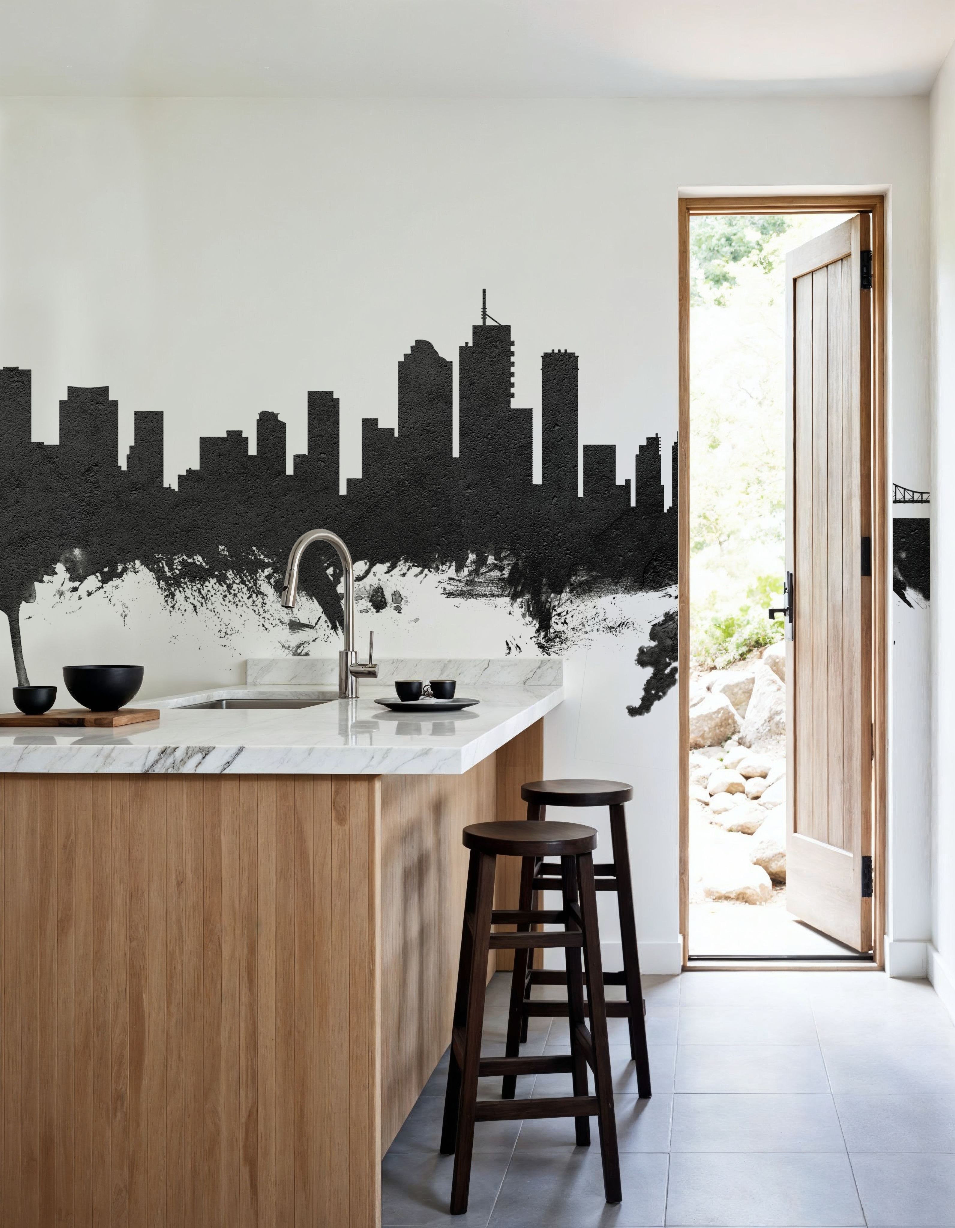 Brisbane Australia Skyline Black & White