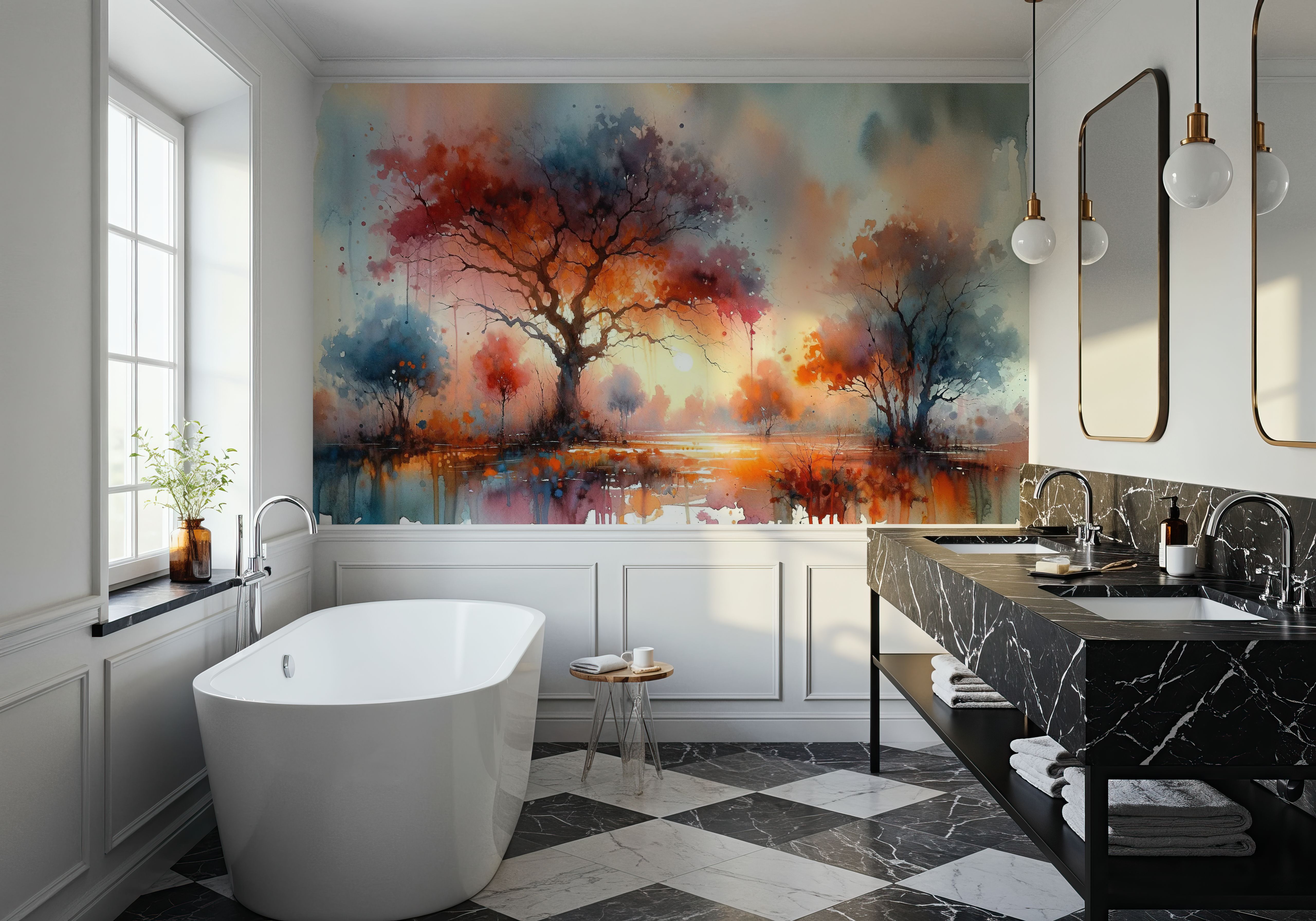 Autumn's Fiery Canopy at Dusk