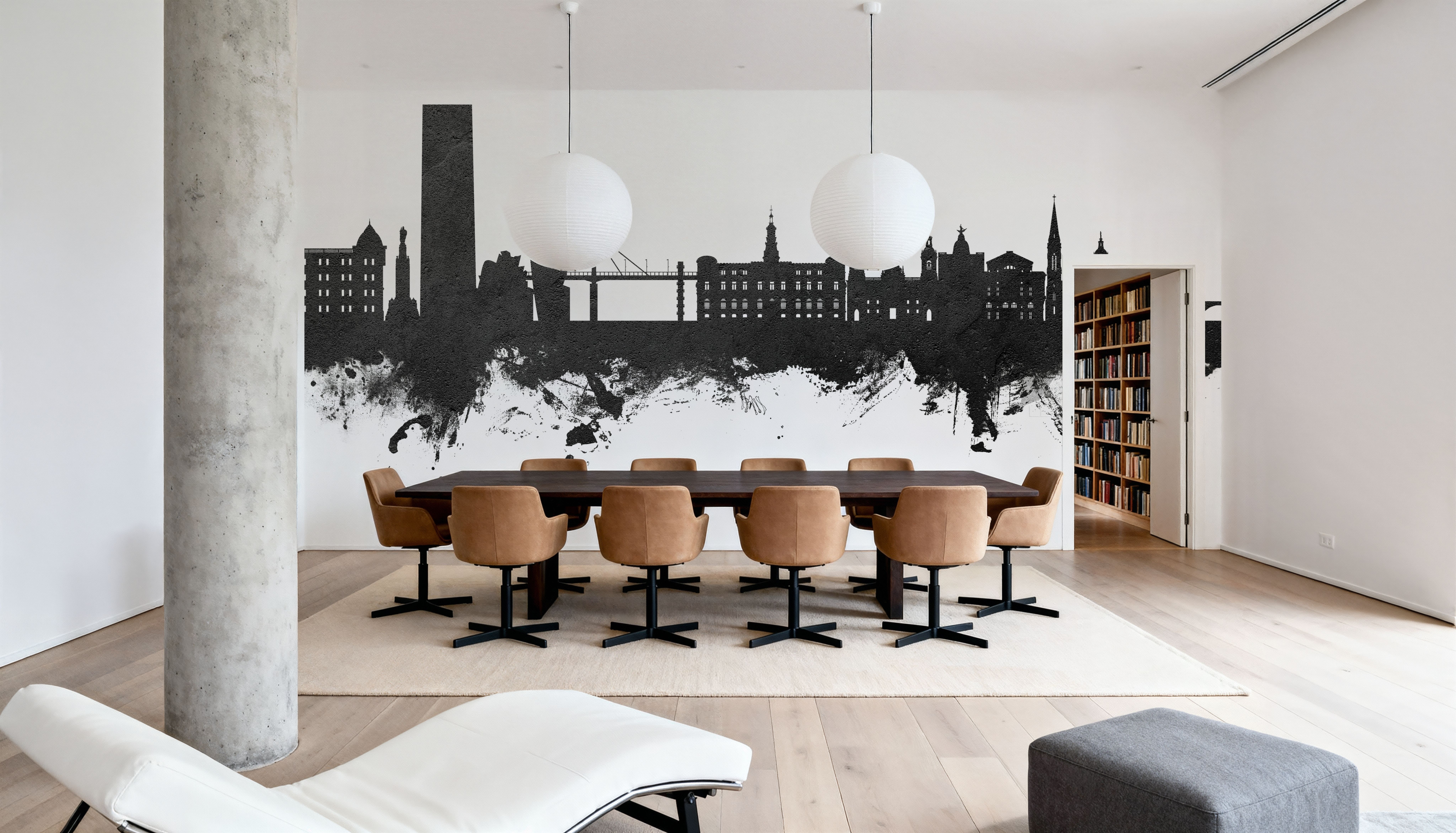 Bilbao Skyline Black & White