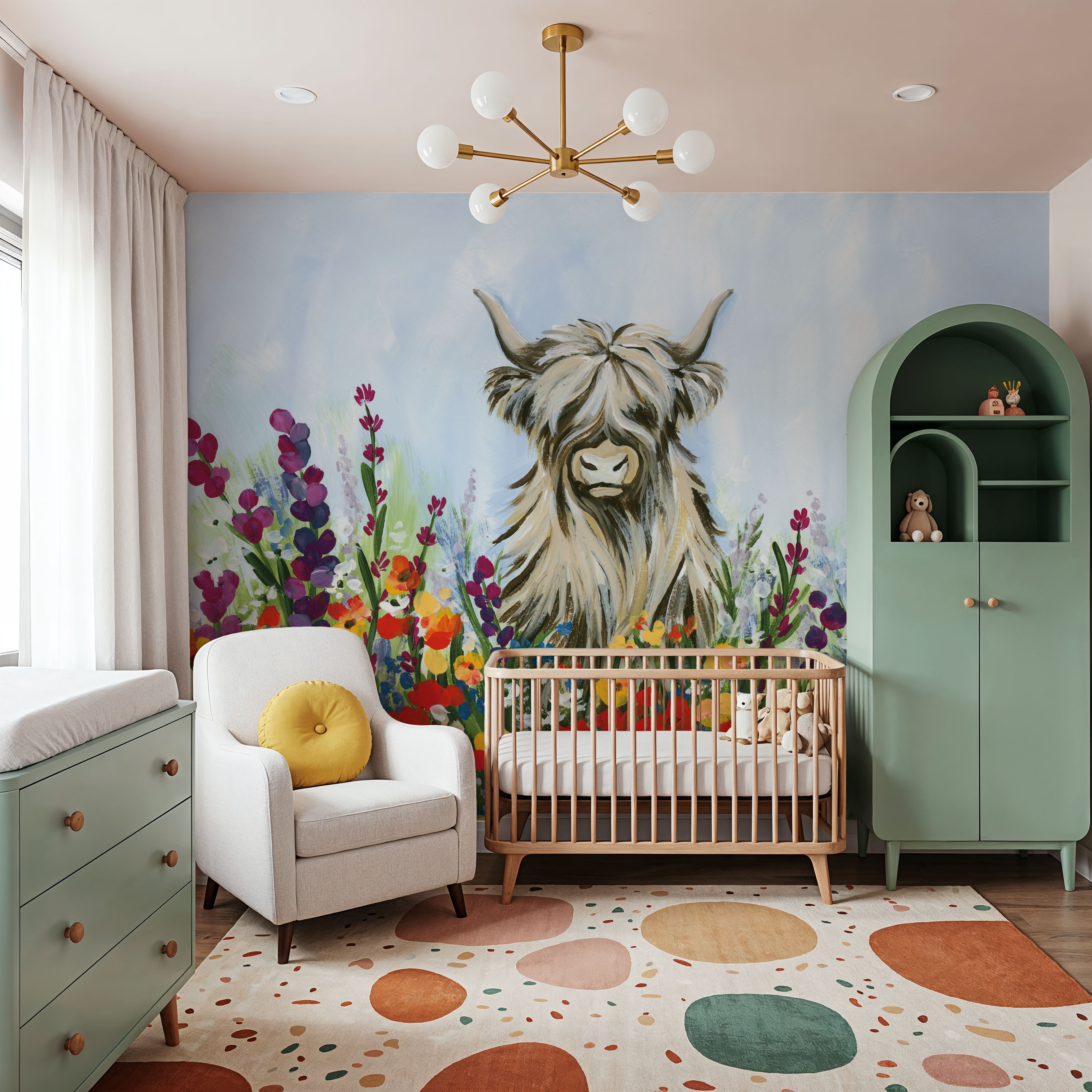 Longhorn in Spring Flowers