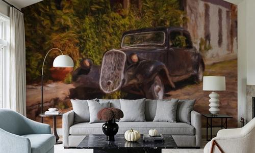 Antique Car Uruguay on Canvas