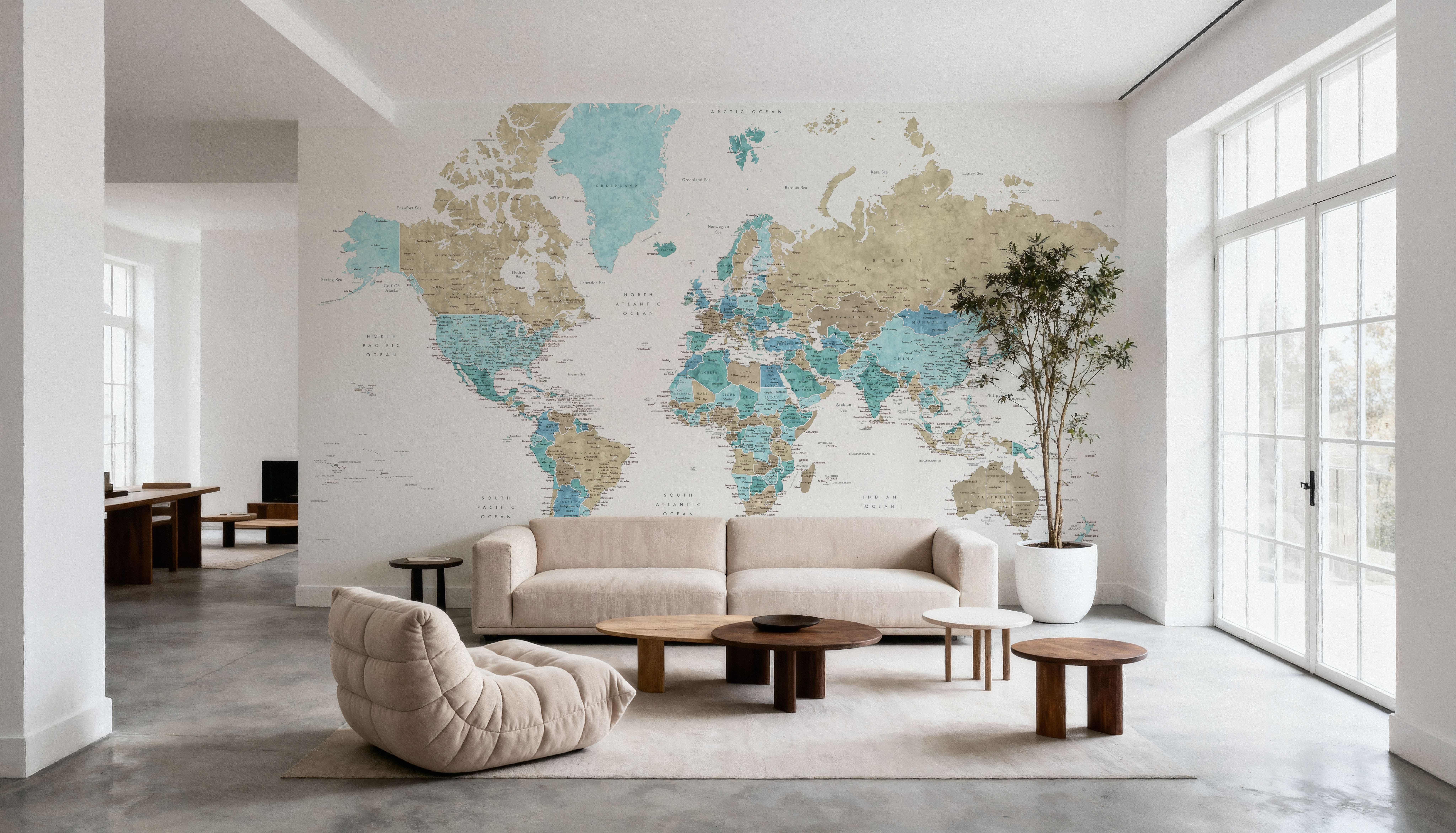 World Map Cities - Phillipa