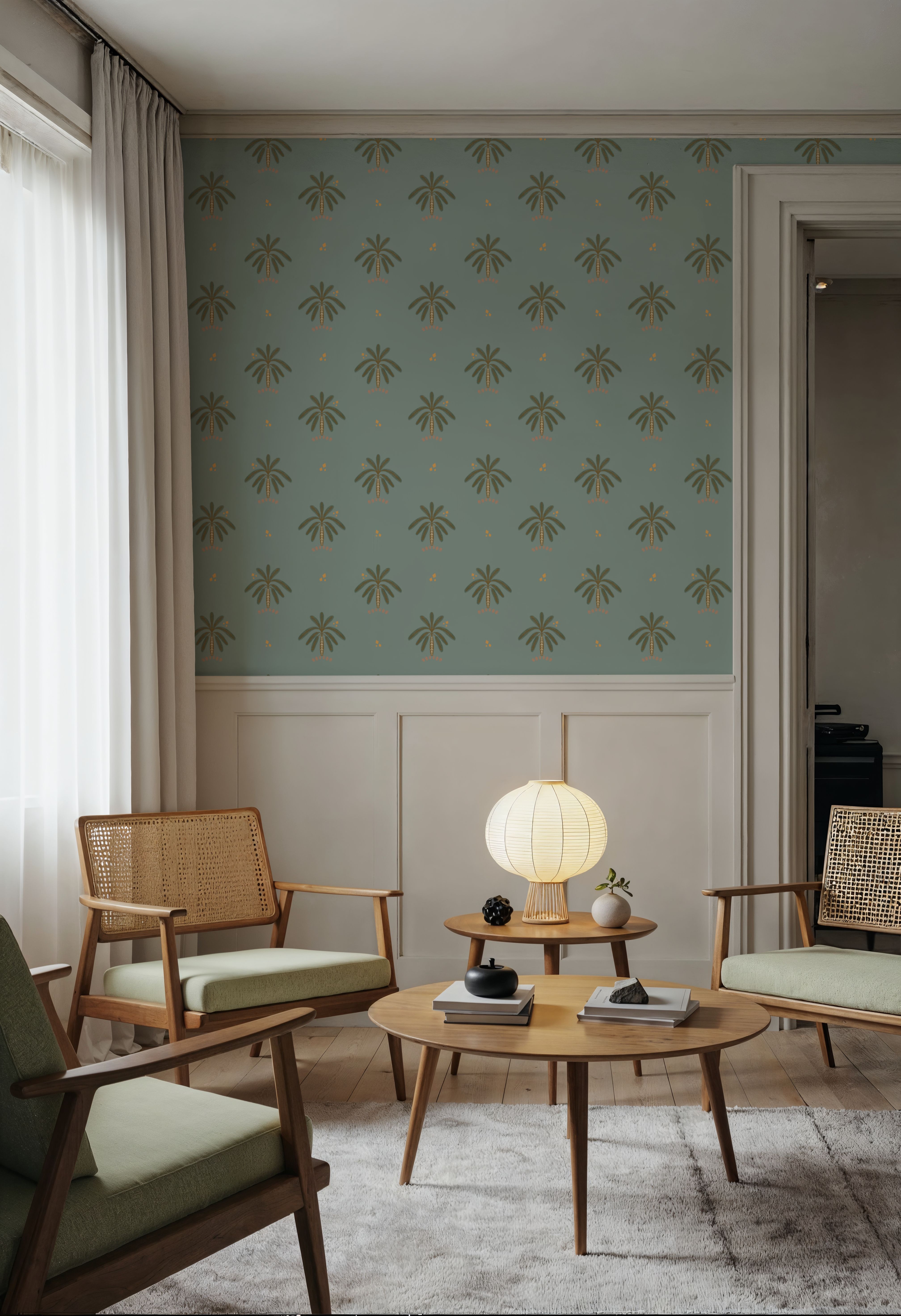 Boho Palms-Cave, Blue Green