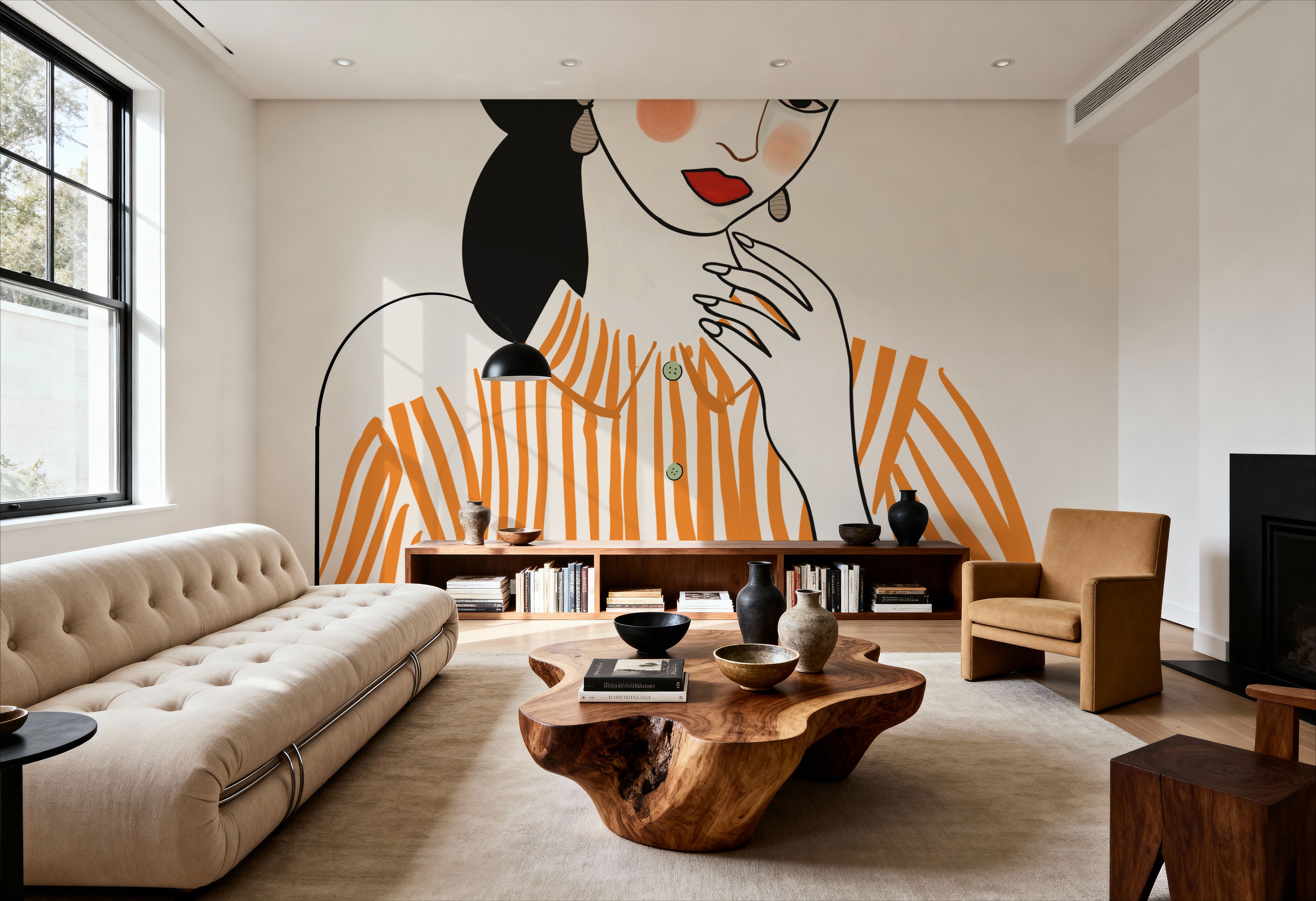 Woman in Striped Blouse II, Wallpaper