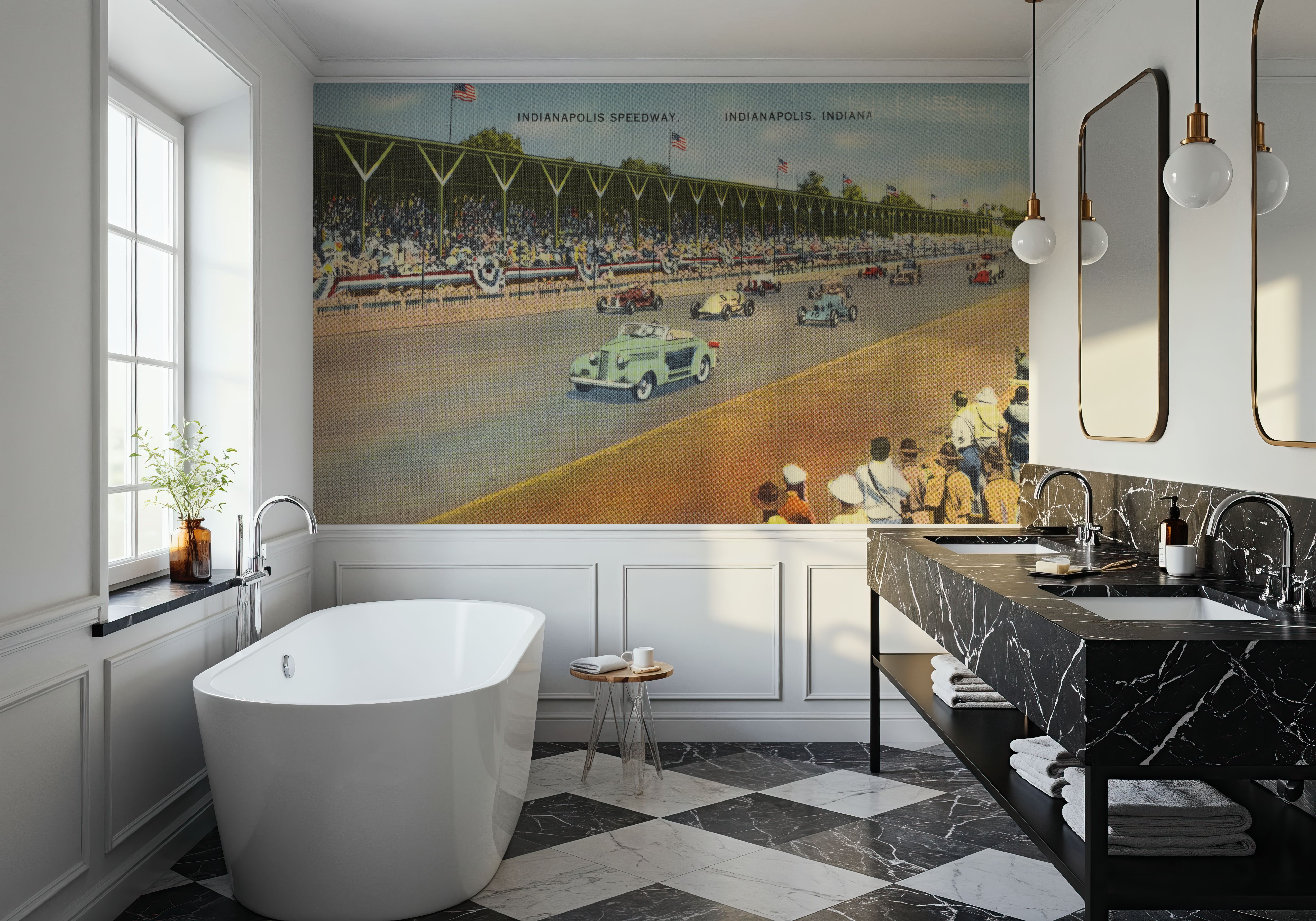 Greetings from Indy Speedway - Screenprint Postcard, Tapeten