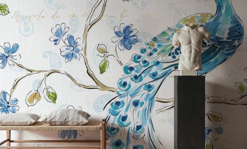 Peacock Allegory II White