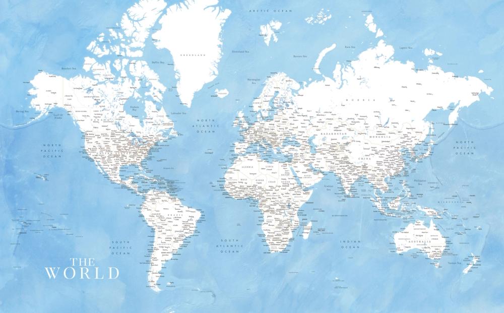 World Map Cities - Naolin