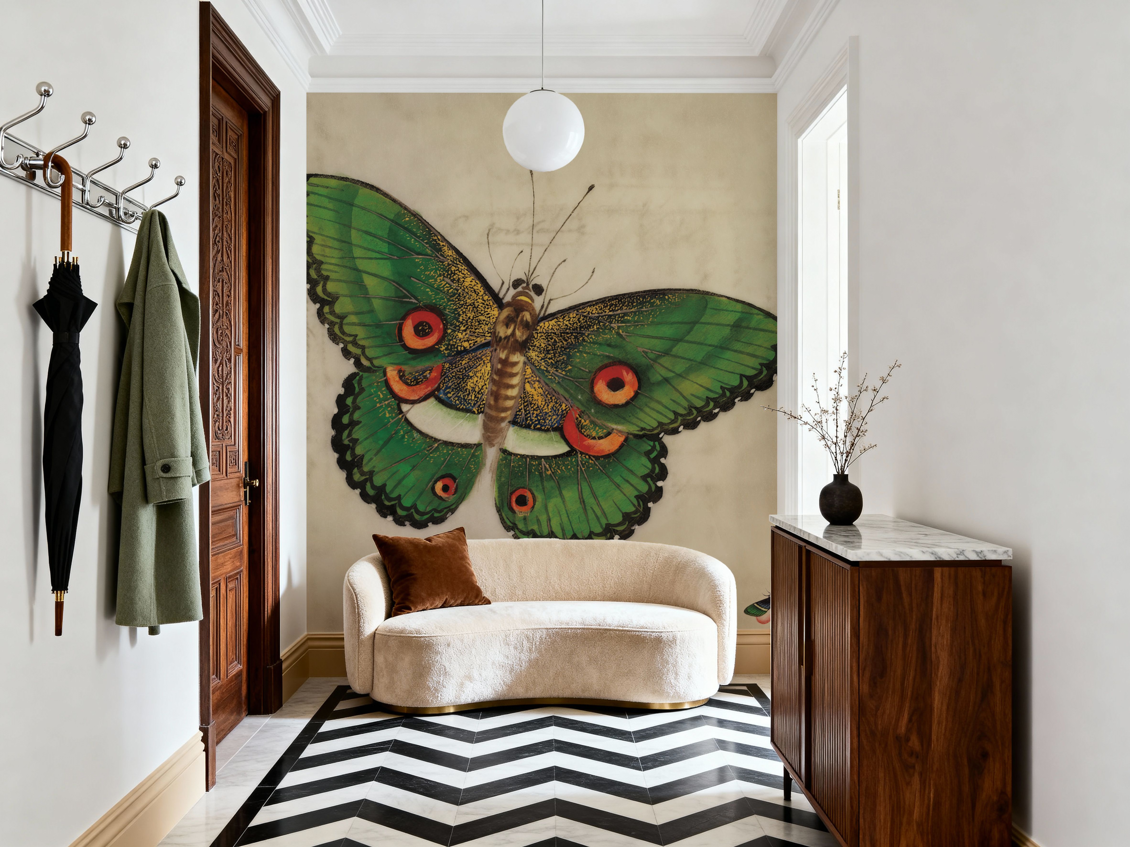 Vintage Green Butterfly