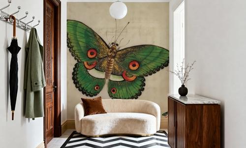 Vintage Green Butterfly