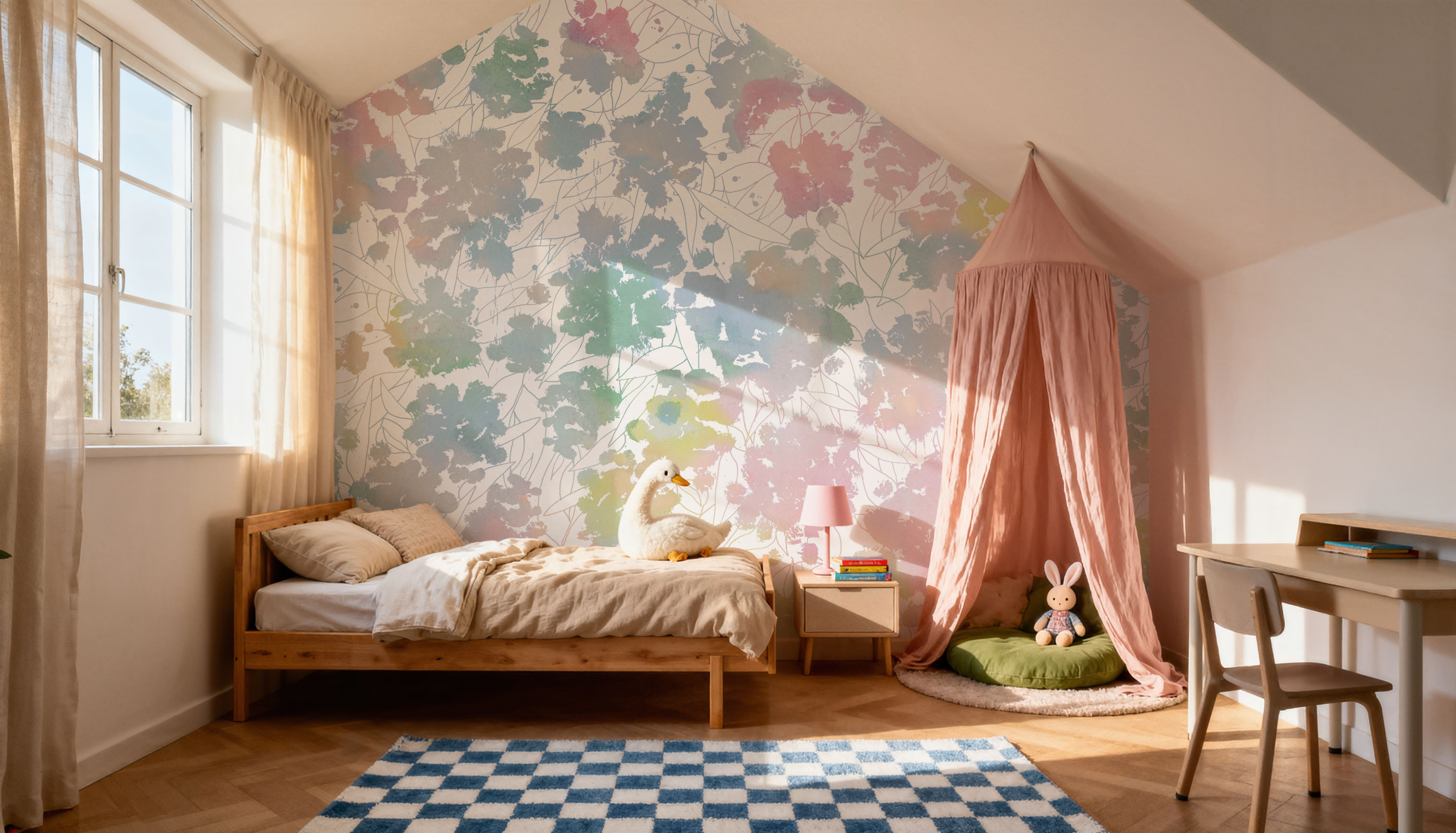 Pastel Poufs on White