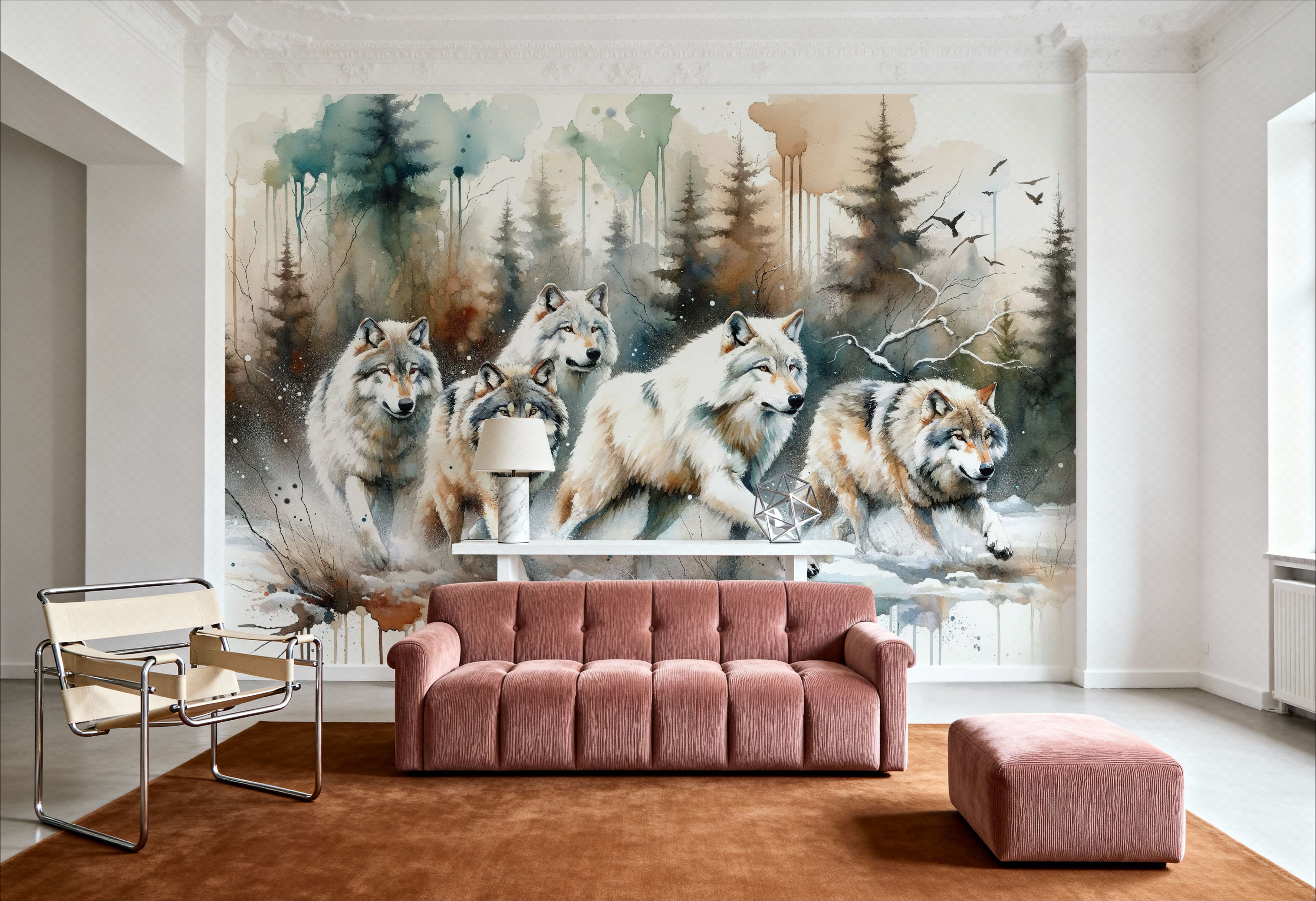 Watercolor Wolfpack, Tapeten