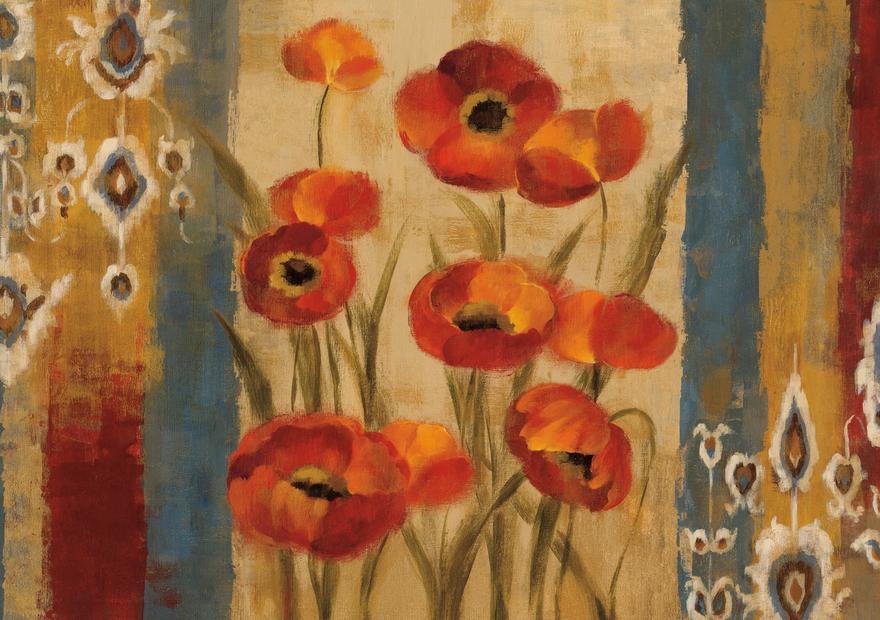 Ikat Floral Tapestry