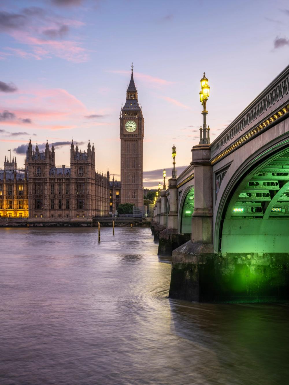 Big Ben and Westminster Bridge at Sunset