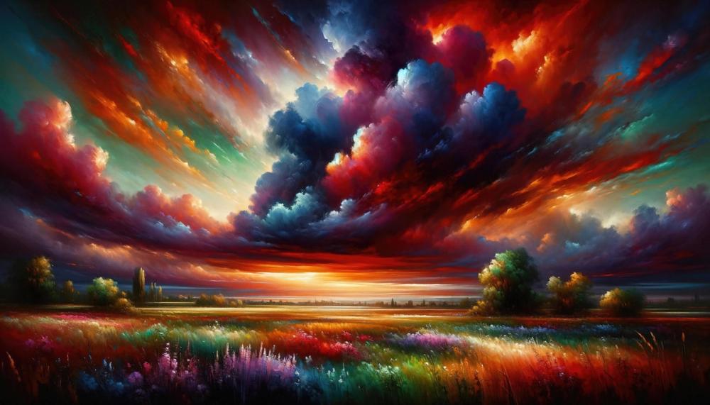 Watercolor Colorful Landscape