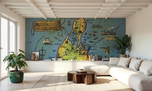 Greetings from Keys Map - Screenprint Postcard