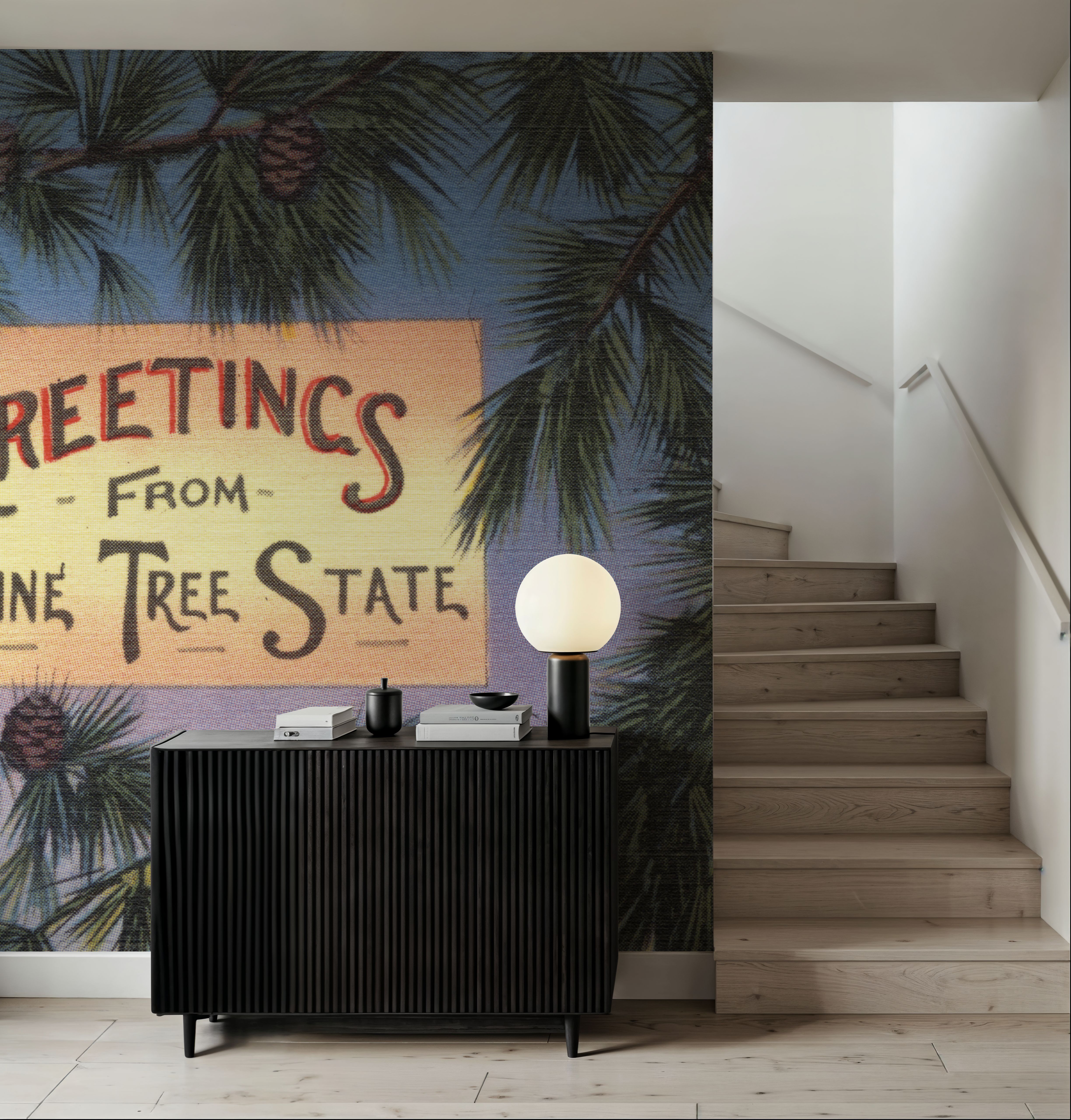 Greetings from Pine Tree State - Screenprint Postcard
