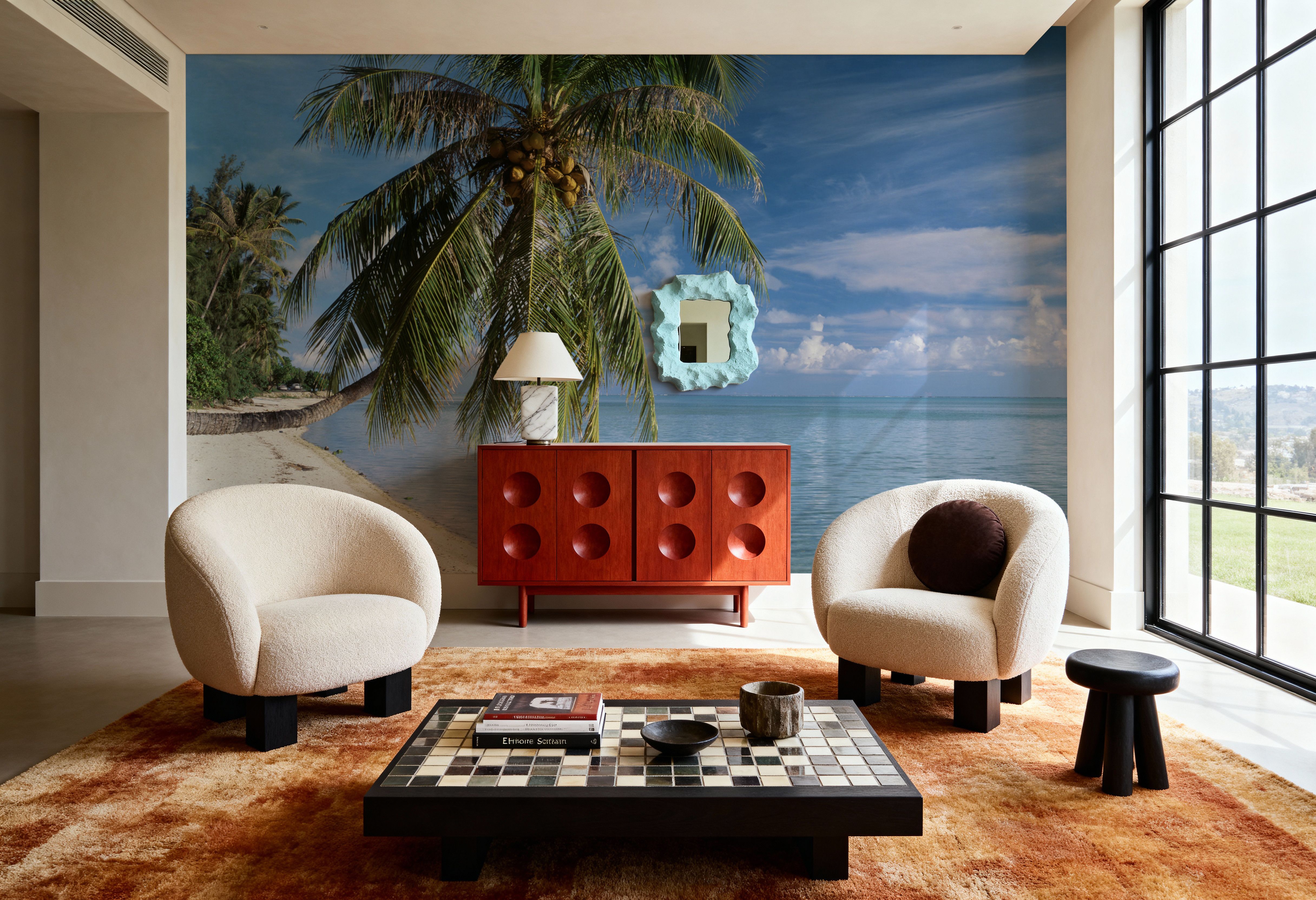 Tropical Beachside Haven, Wallpaper