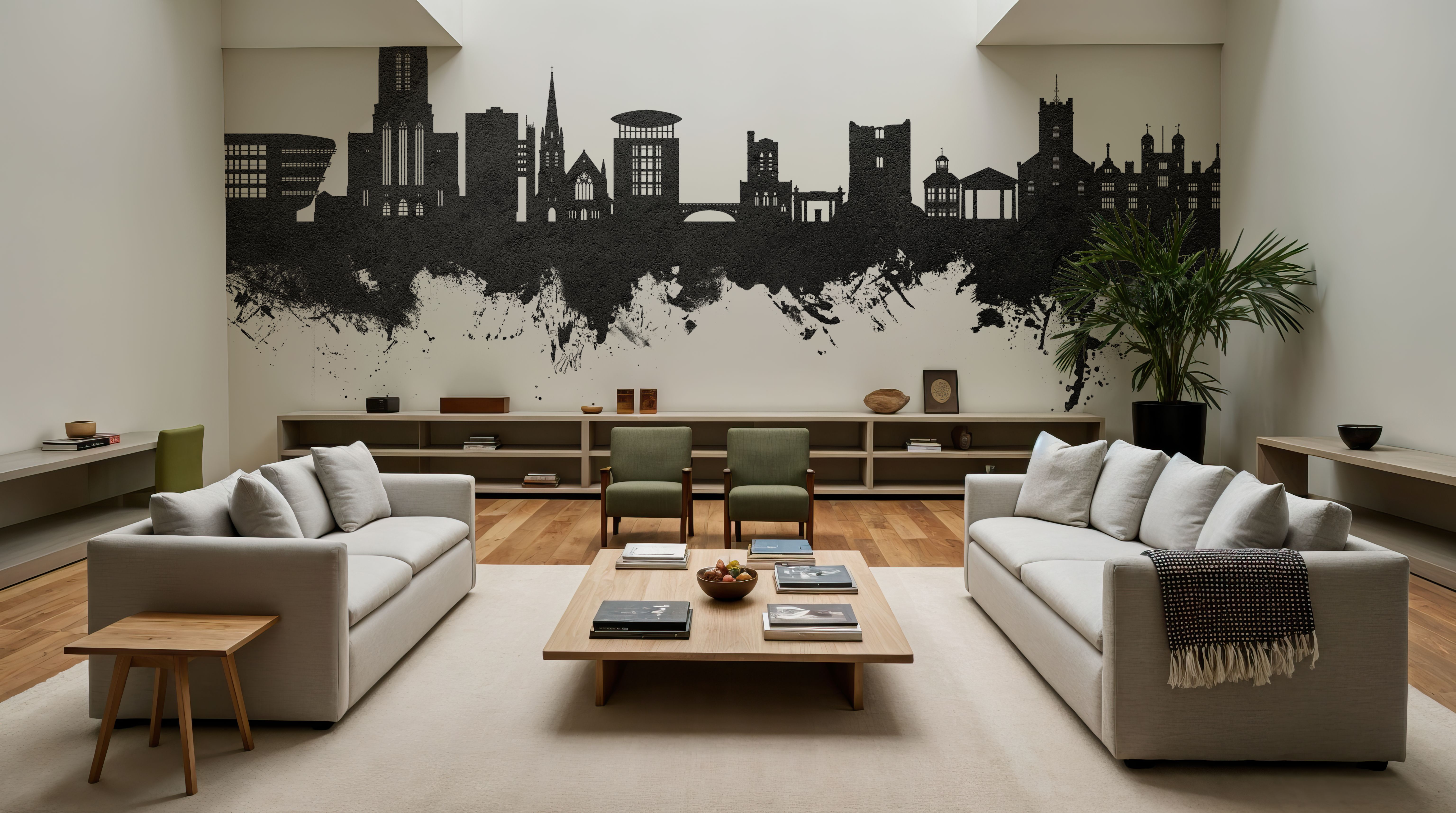 Guildford England Skyline Black & White