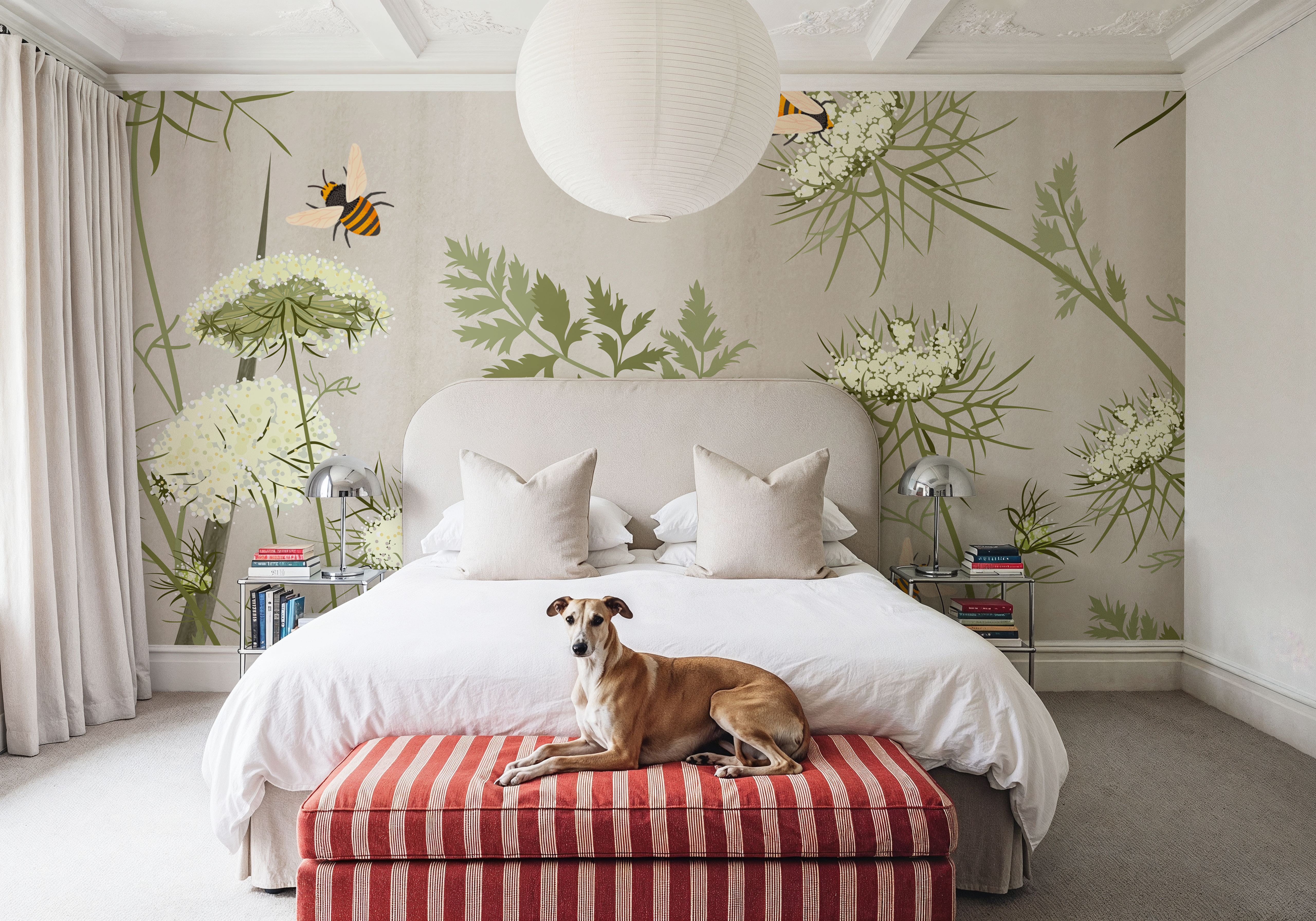 Queen Annes, Beige, Wallpaper