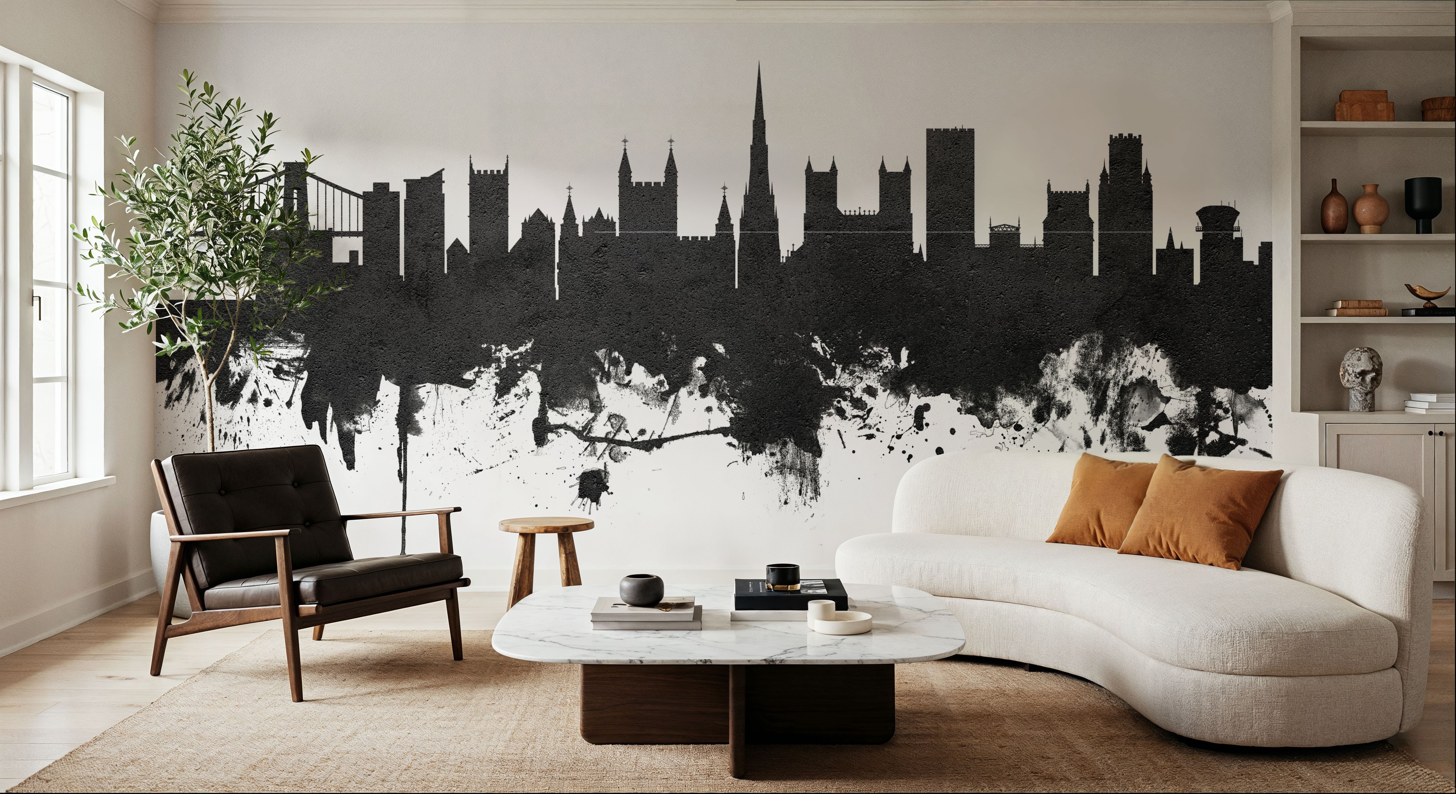 Bristol England Skyline Black & White