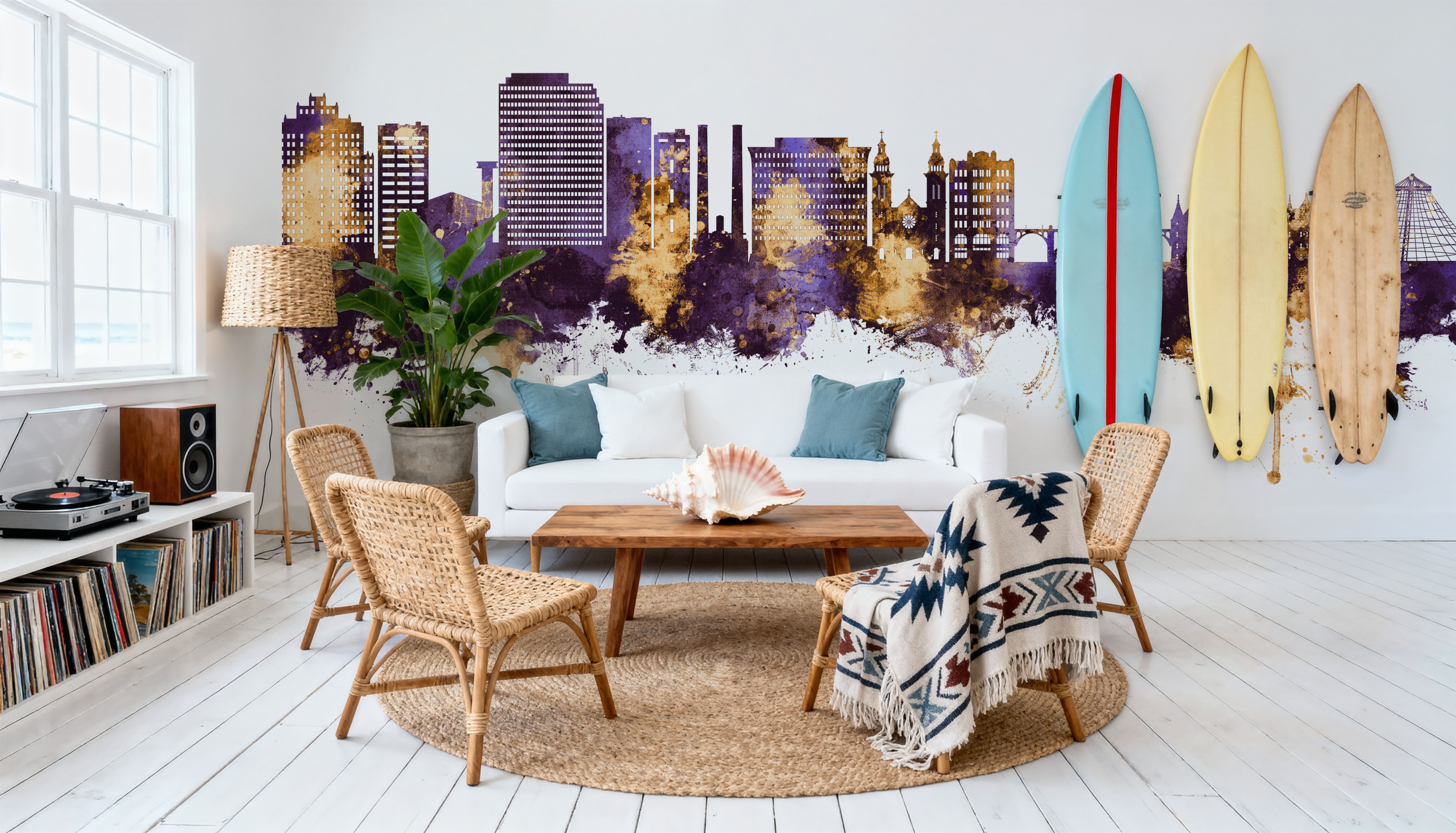 Spokane Washington Skyline Purple & Gold