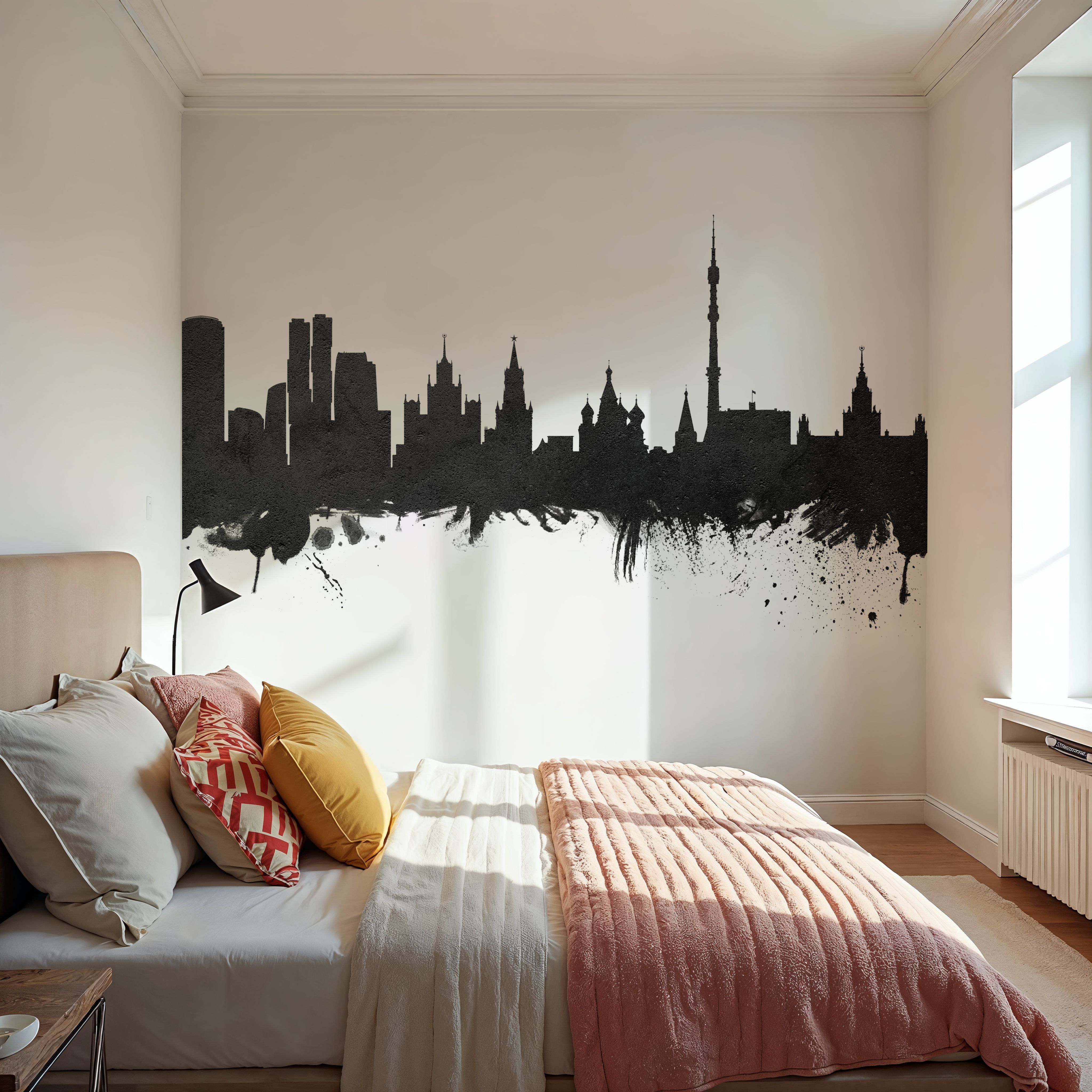 Moscow Russia Skyline Black & White