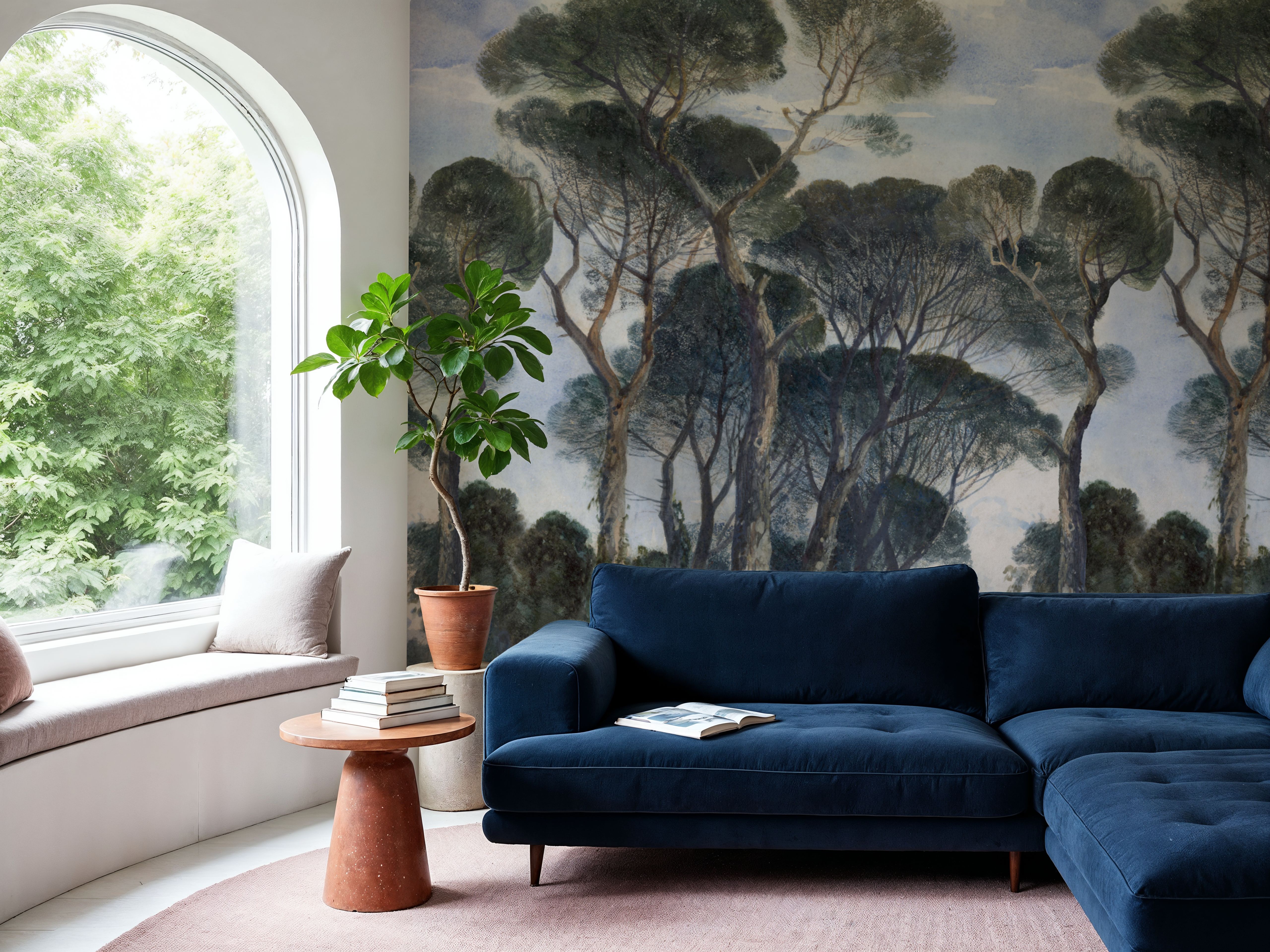 Umbrella Pines Landscape, Vintage